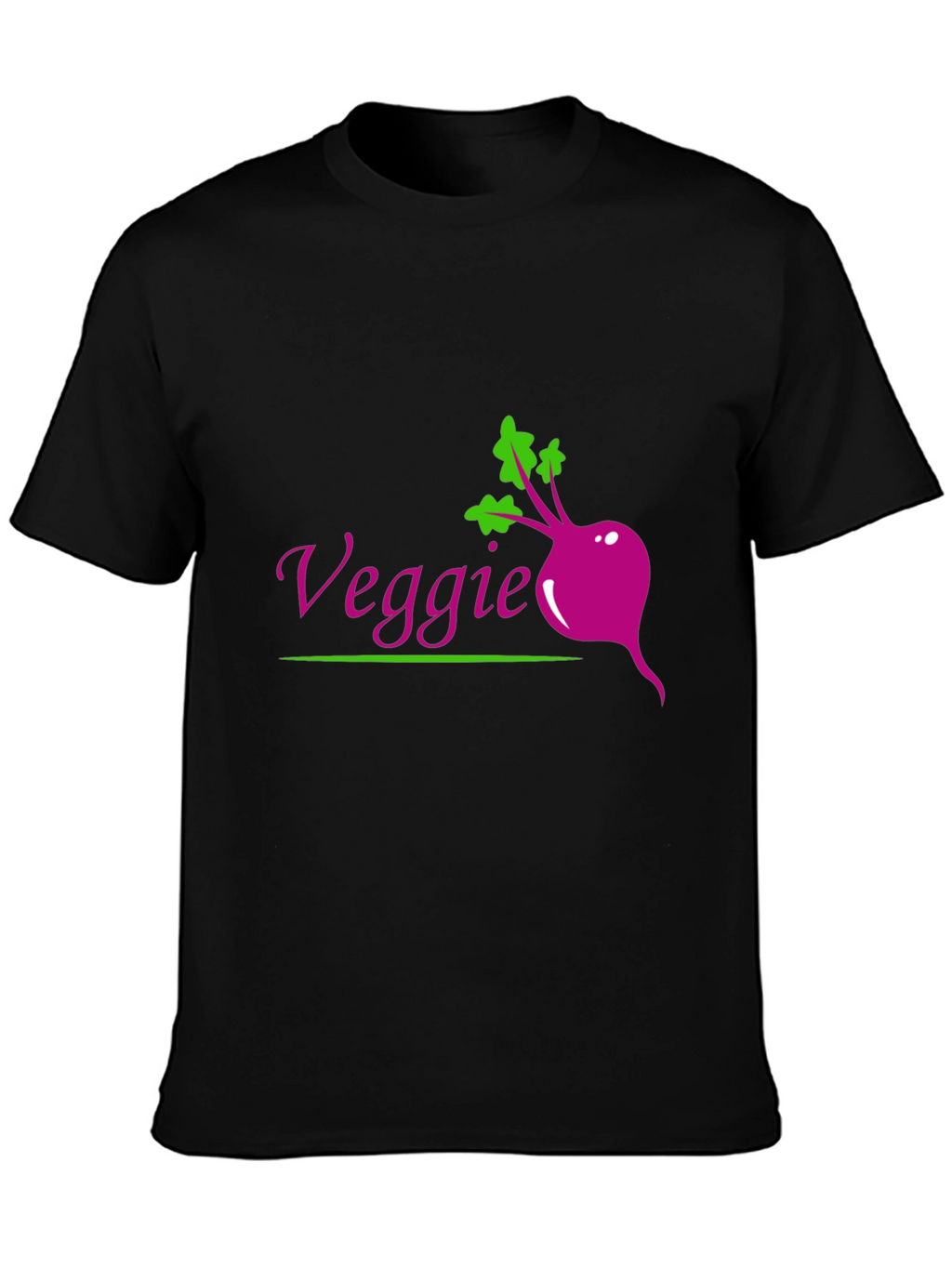 Veggie Beet Graphic Tee - Black Casual T-Shirt
