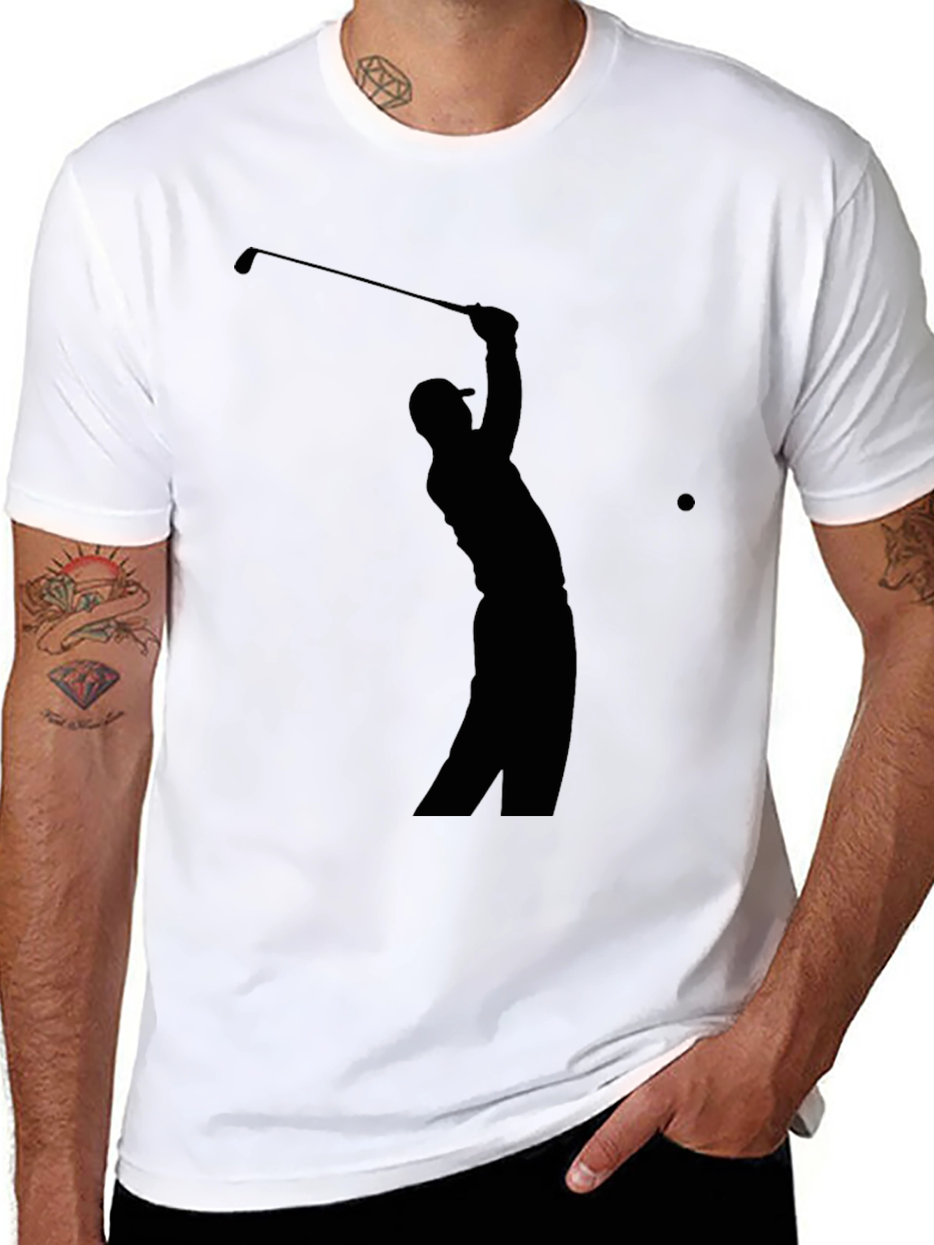 Golf Silhouette Tee - Classic Black Golfer T-Shirt