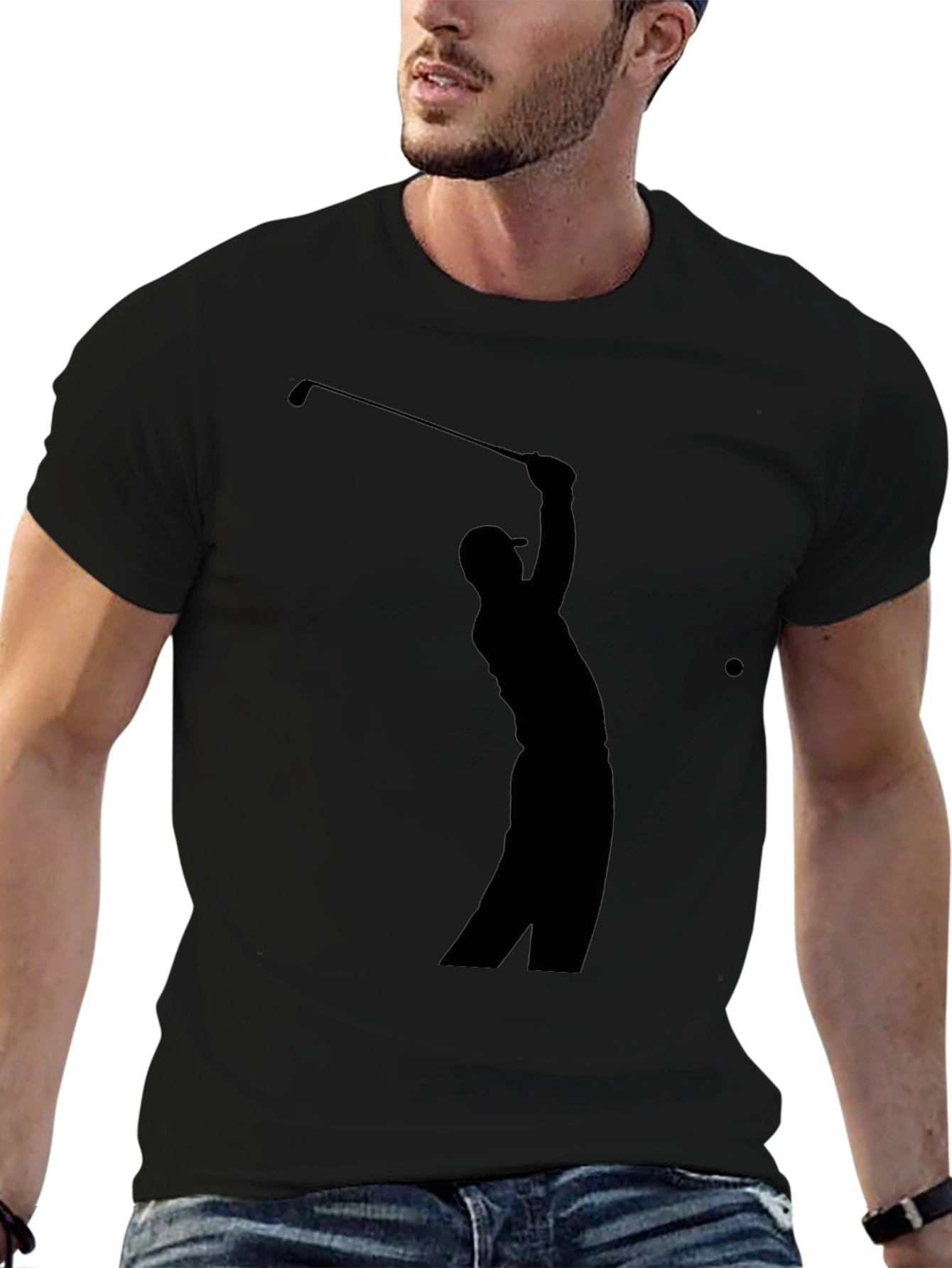 Golf Silhouette Tee - Classic Black Golfer T-Shirt