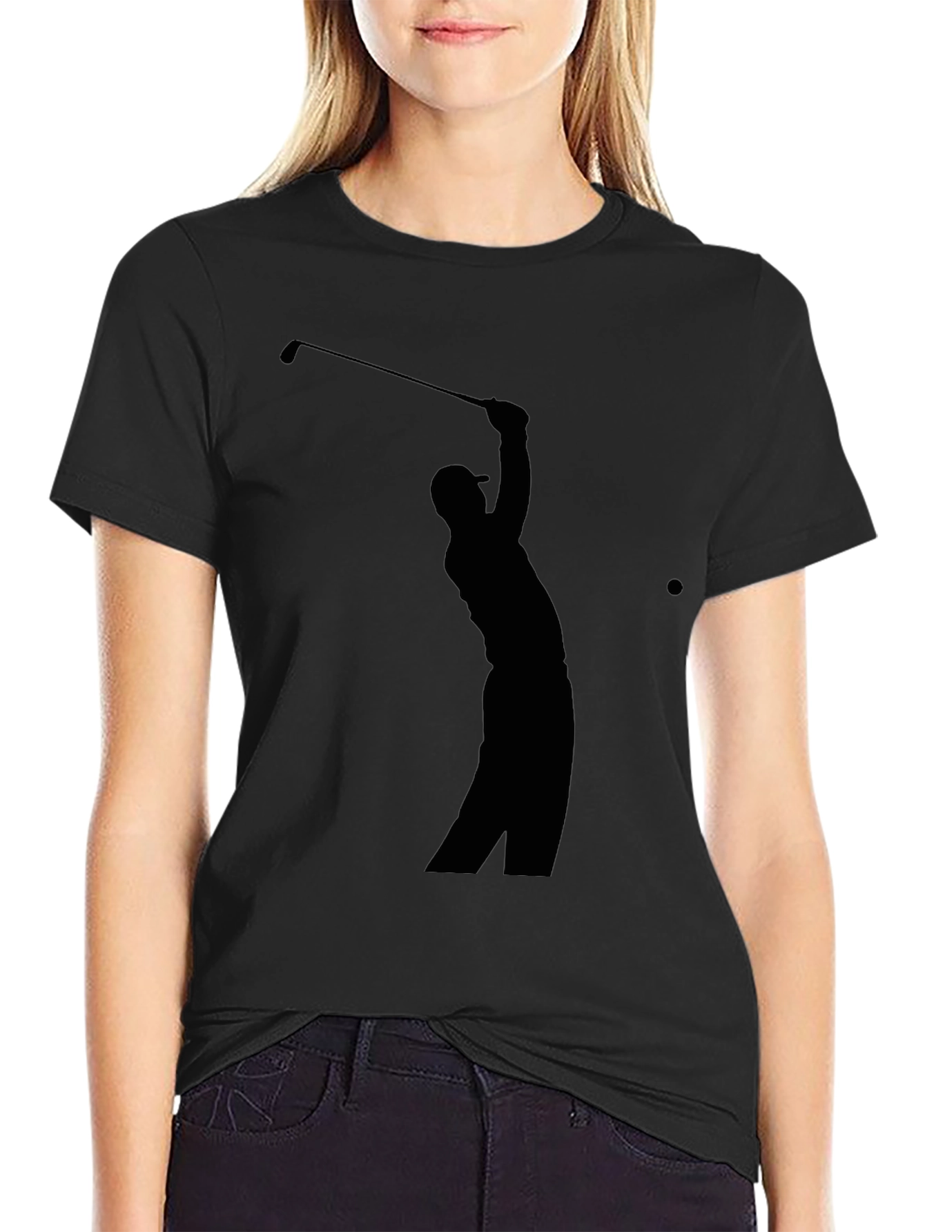 Golf Silhouette Tee - Classic Black Golfer T-Shirt