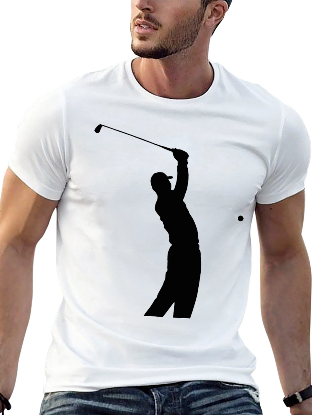 Golf Silhouette Tee - Classic Black Golfer T-Shirt