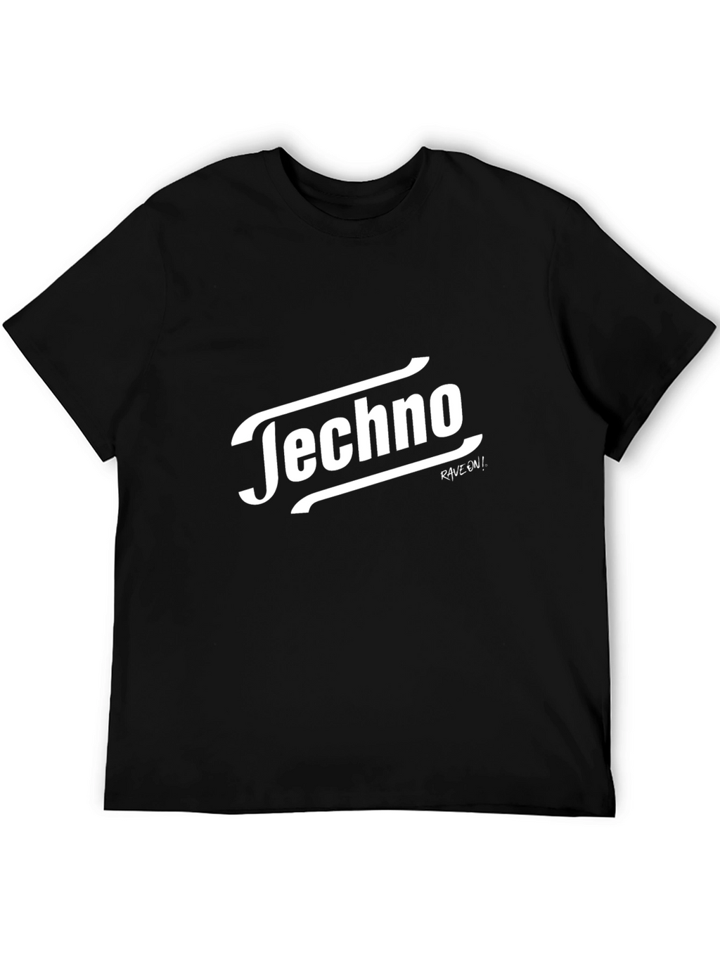 Techno Rave On! Graphic Black T-Shirt