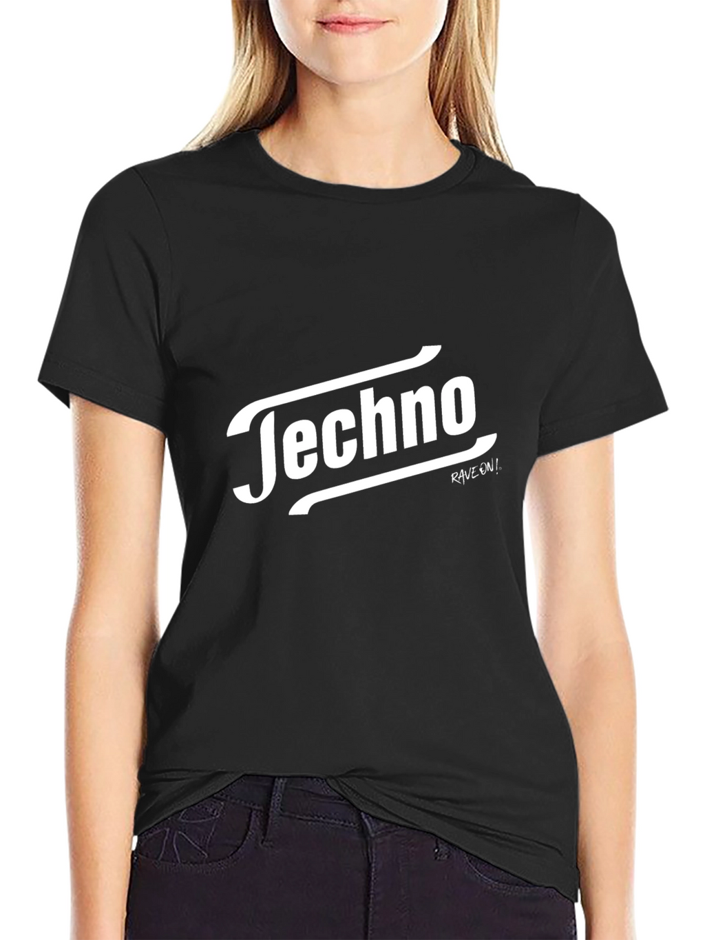 Techno Rave On! Graphic Black T-Shirt