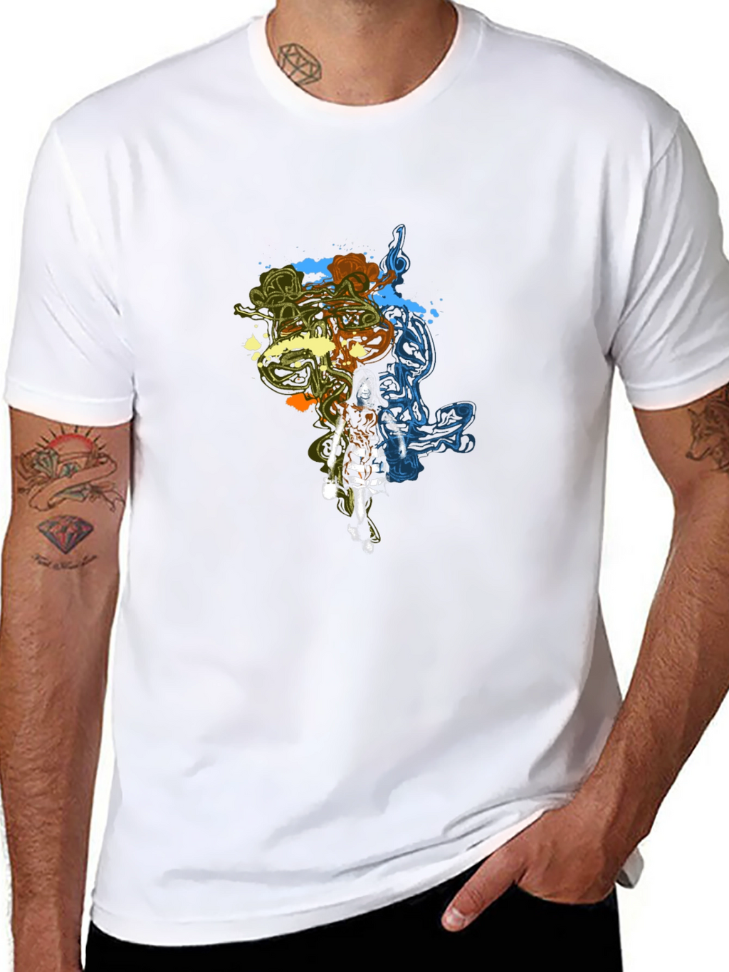Stylish Graphic Print Black T-Shirt