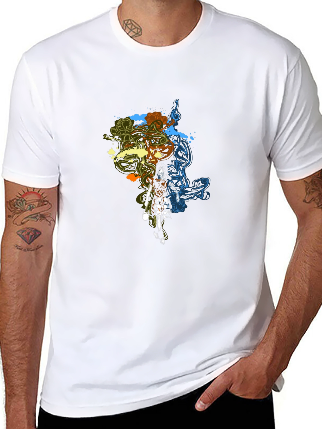 Stylish Graphic Print Black T-Shirt