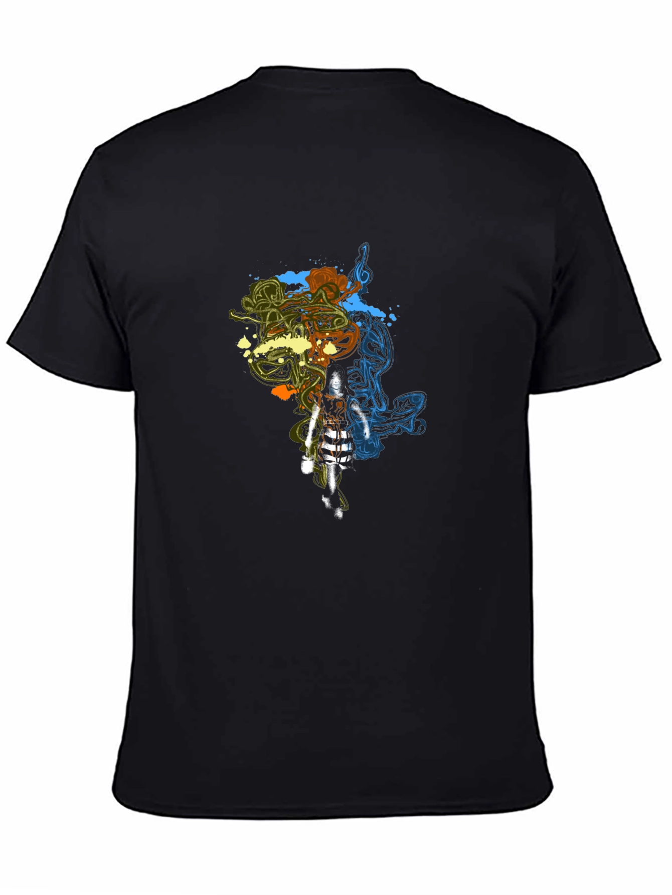 Stylish Graphic Print Black T-Shirt