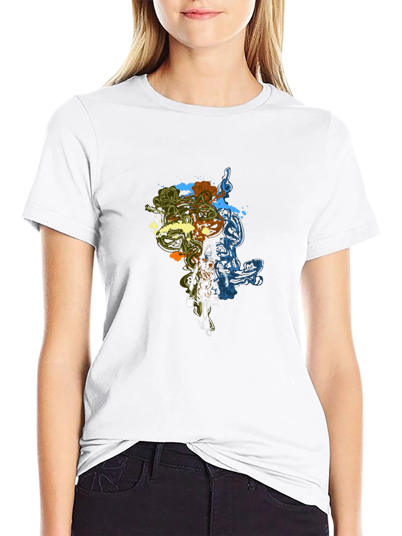 Stylish Graphic Print Black T-Shirt