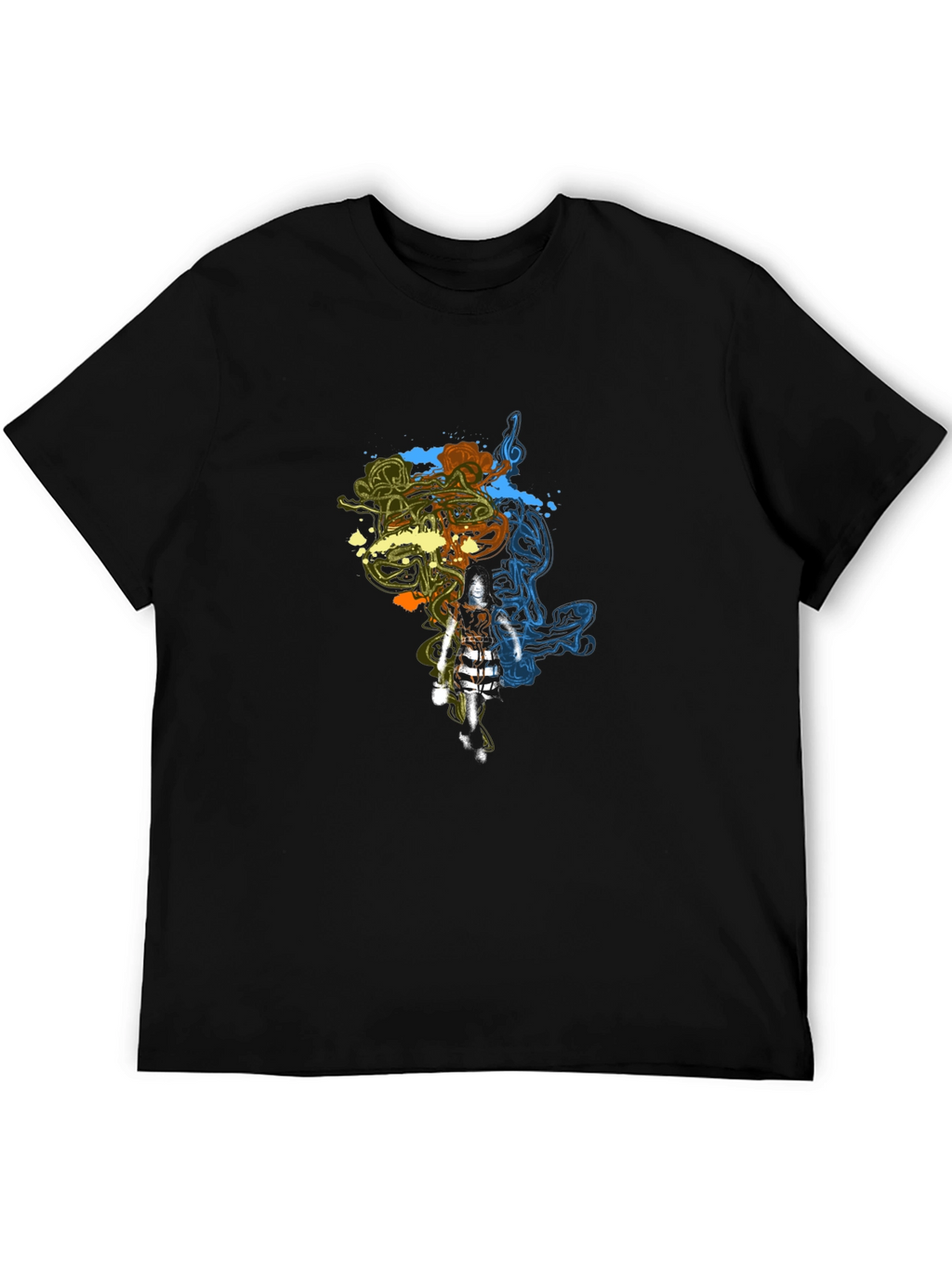 Stylish Graphic Print Black T-Shirt