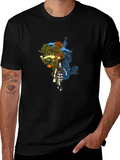 Stylish Graphic Print Black T-Shirt