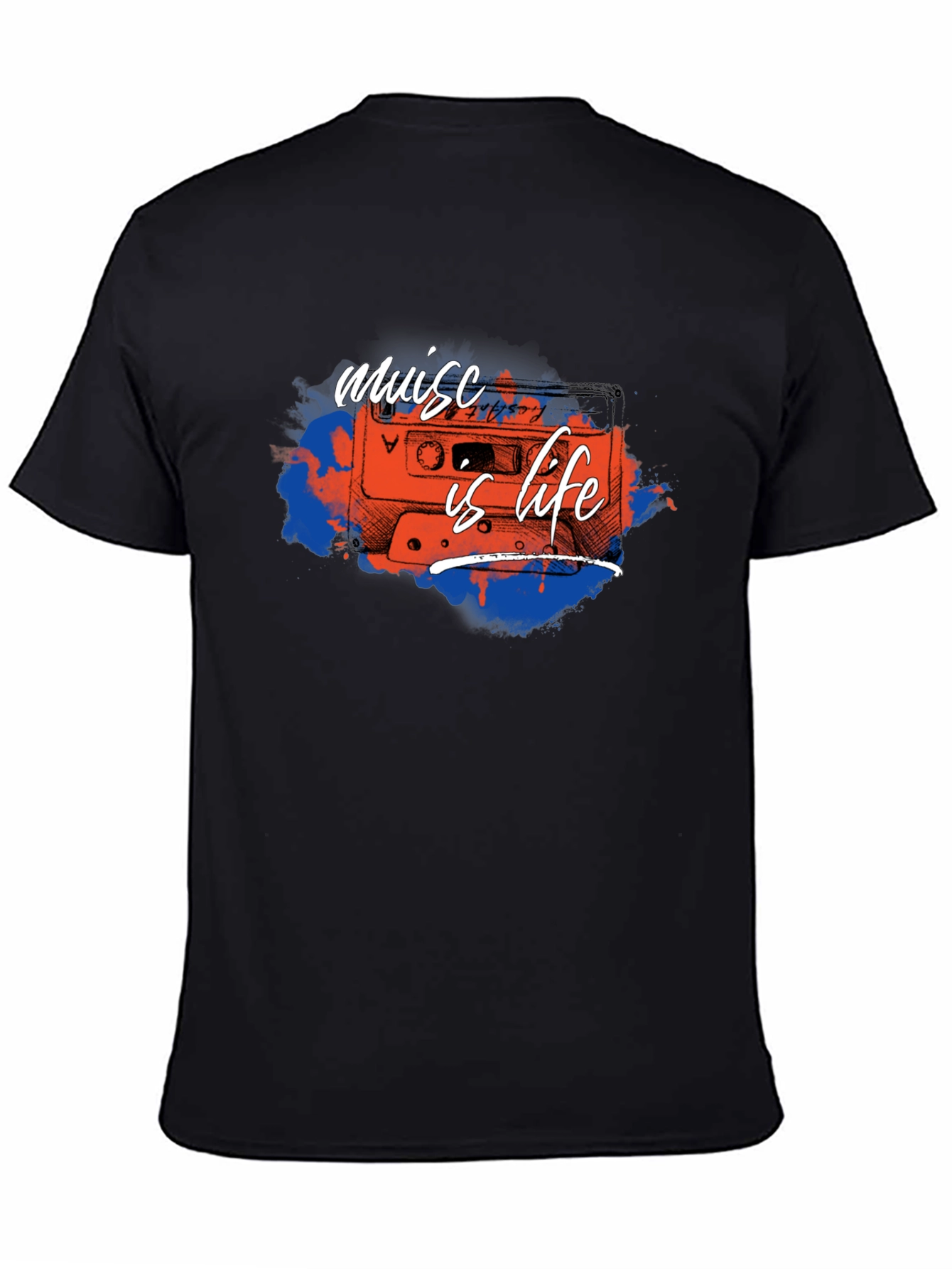 Music is Life Cassette Tape Graphic Tee