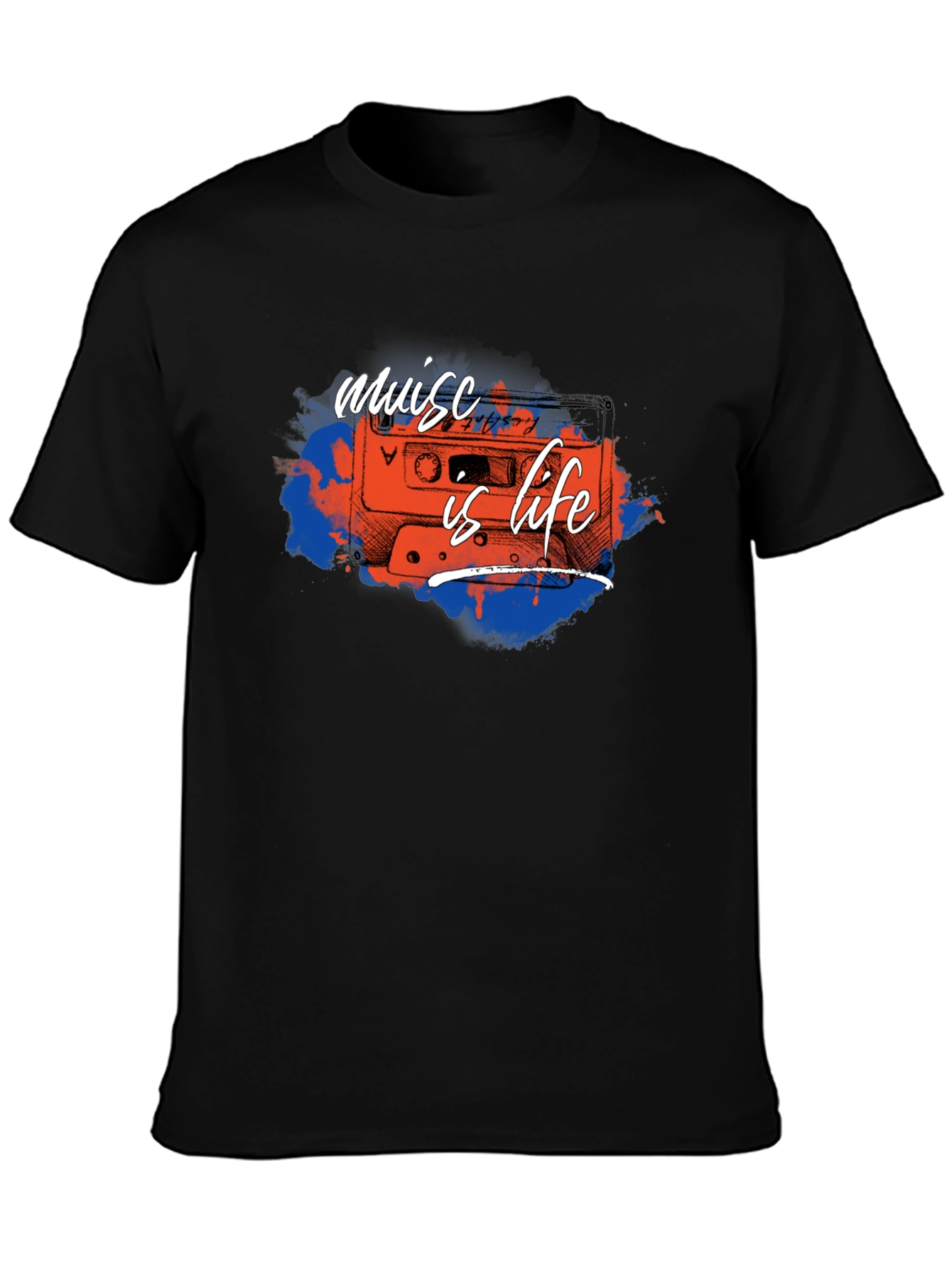 Music is Life Cassette Tape Graphic Tee