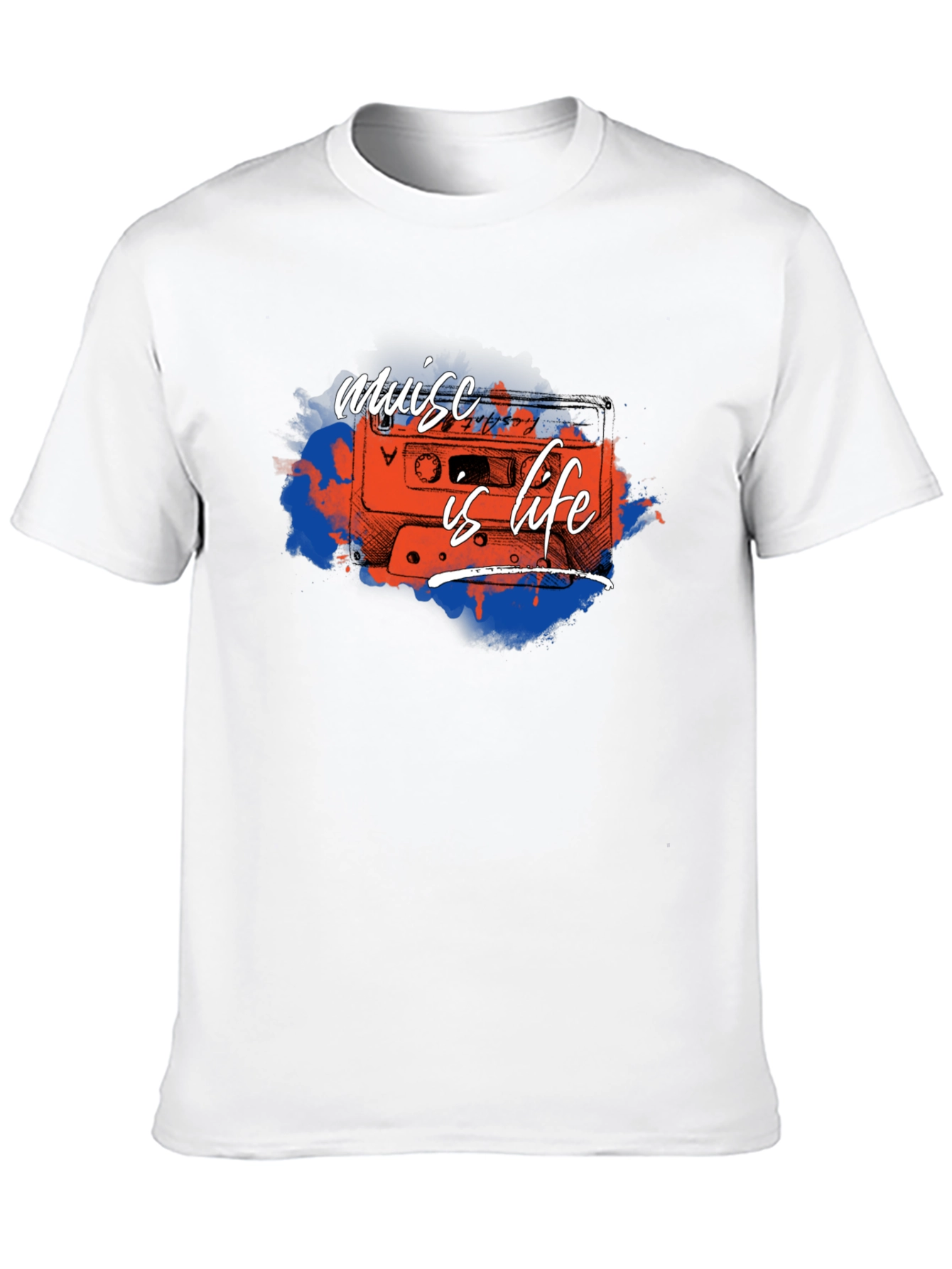 Music is Life Cassette Tape Graphic Tee