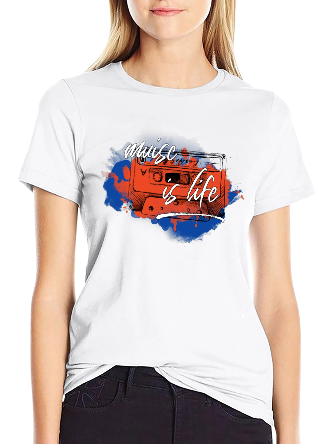 Music is Life Cassette Tape Graphic Tee