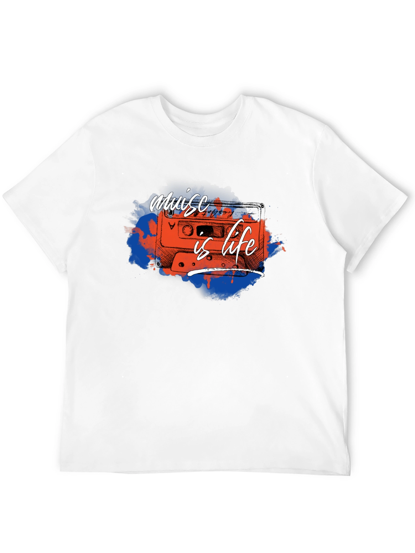 Music is Life Cassette Tape Graphic Tee
