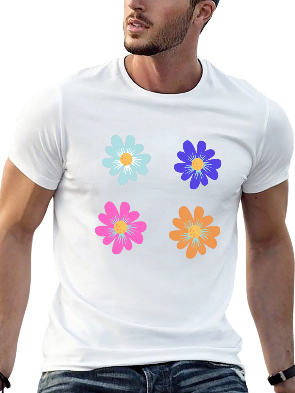 Floral Power T-Shirt - Retro Flower Design