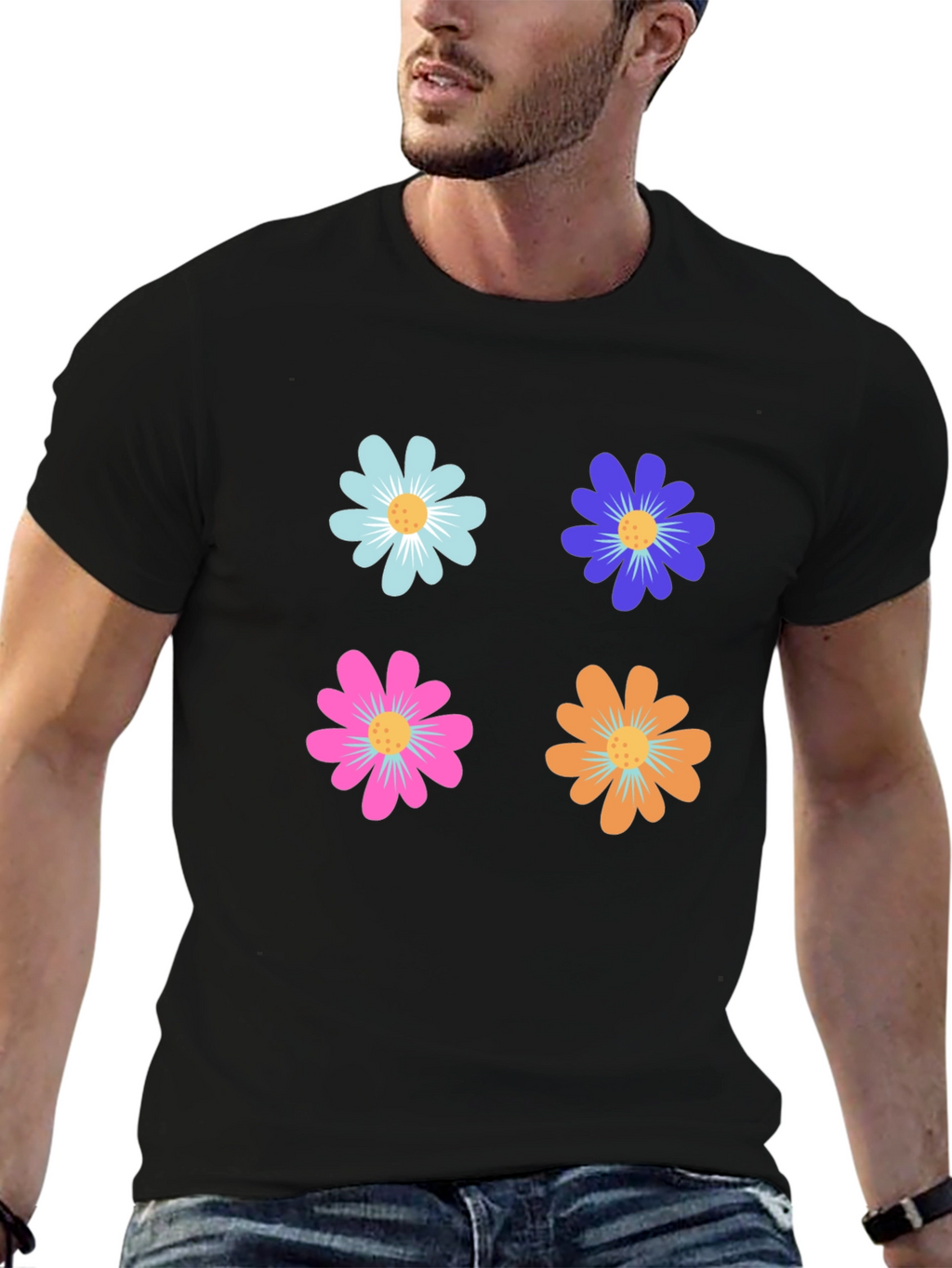 Floral Power T-Shirt - Retro Flower Design