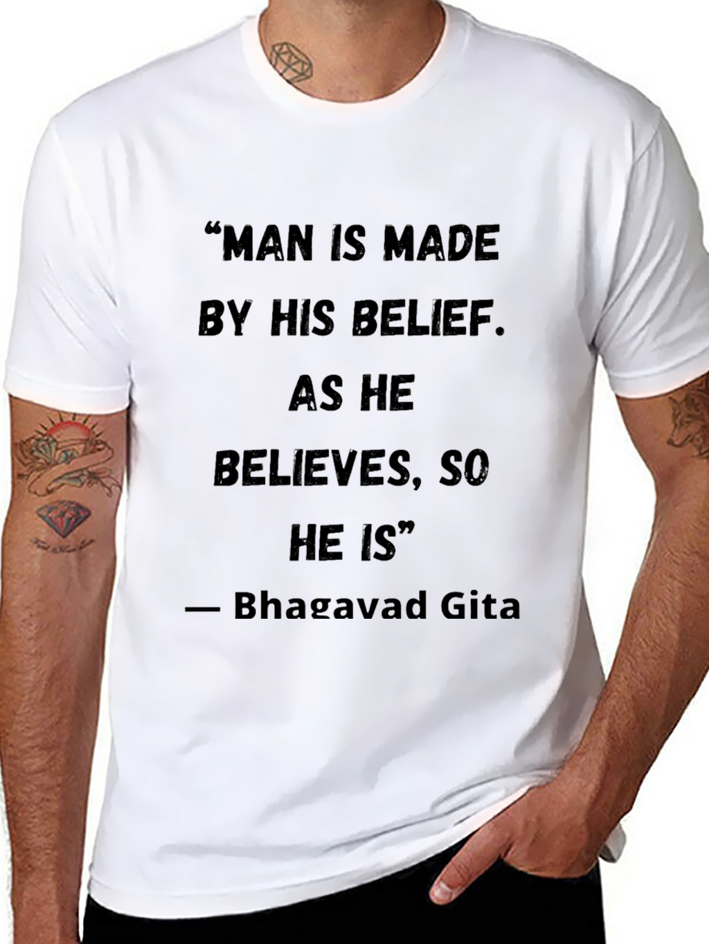 Inspirational Quote T-Shirt - Bhagavad Gita Wisdom