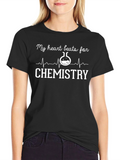My Heart Beats for Chemistry Black T-Shirt