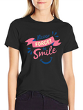 Never Forget to Smile Black Graphic Tee