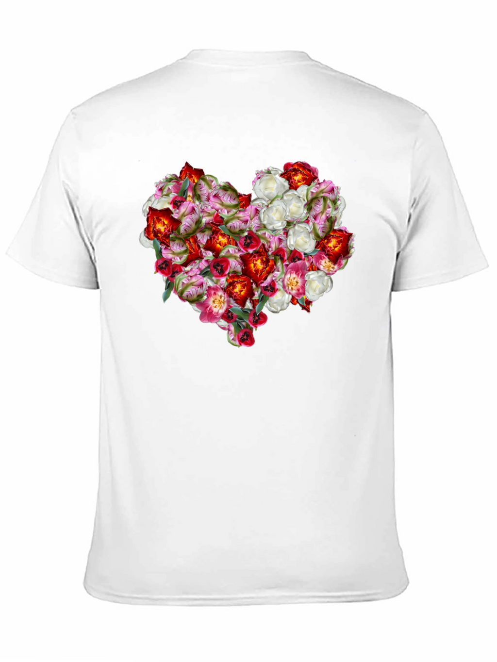 Floral Heart Graphic Tee - Black Unisex Shirt