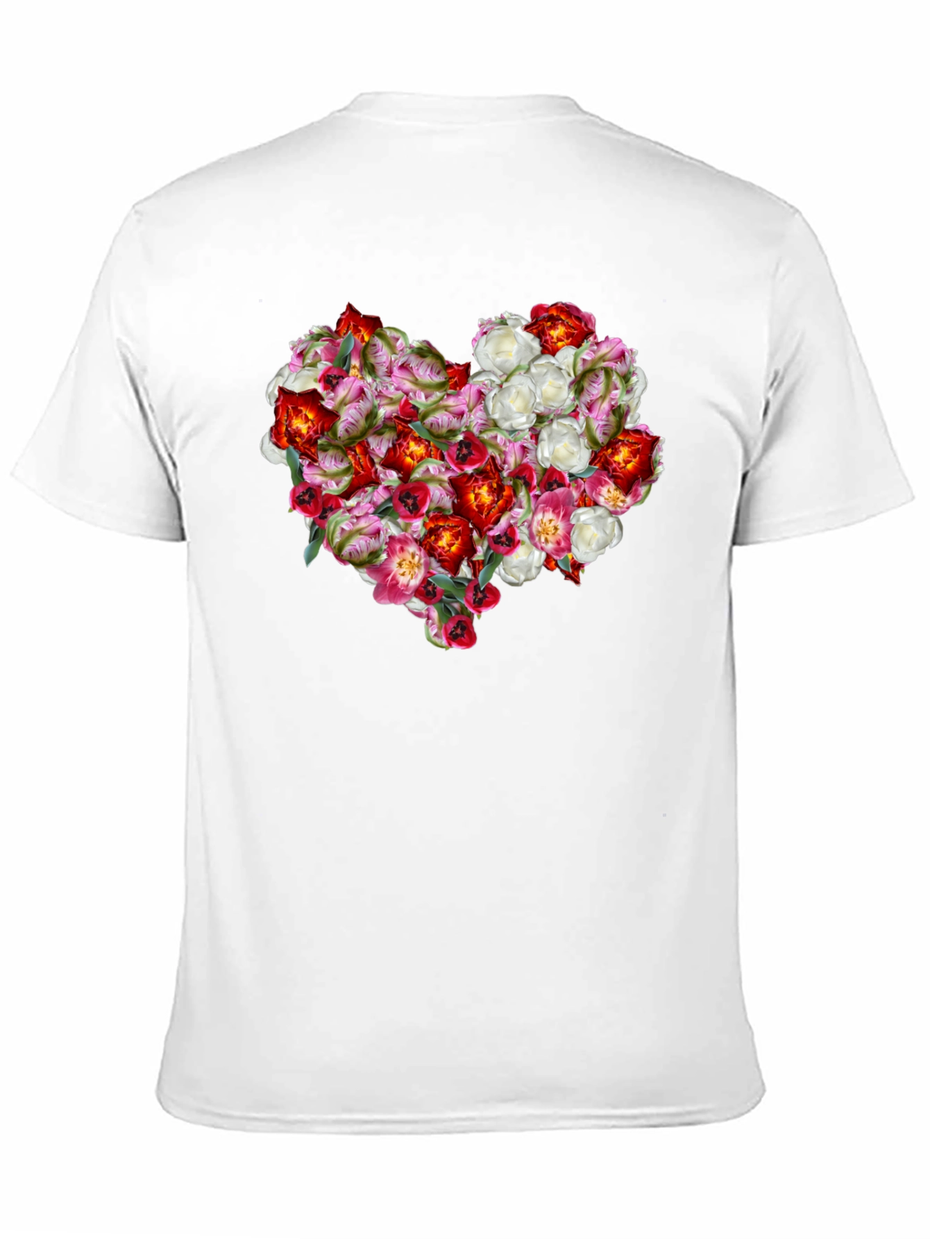 Floral Heart Graphic Tee - Black Unisex Shirt