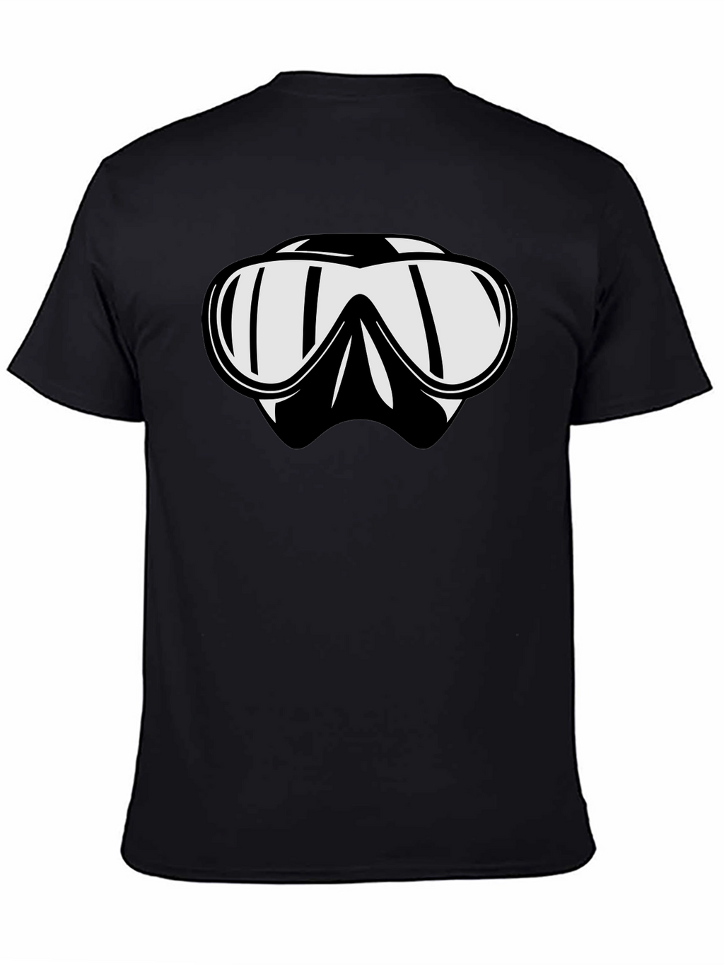 Diving Mask Graphic Tee - Black Cotton T-Shirt