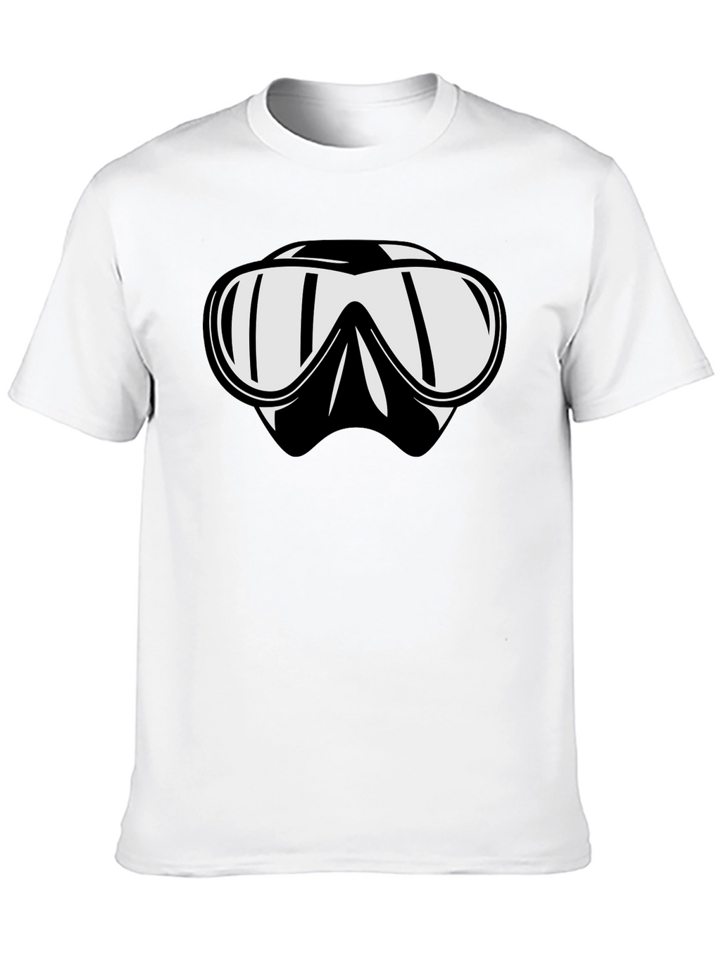 Diving Mask Graphic Tee - Black Cotton T-Shirt