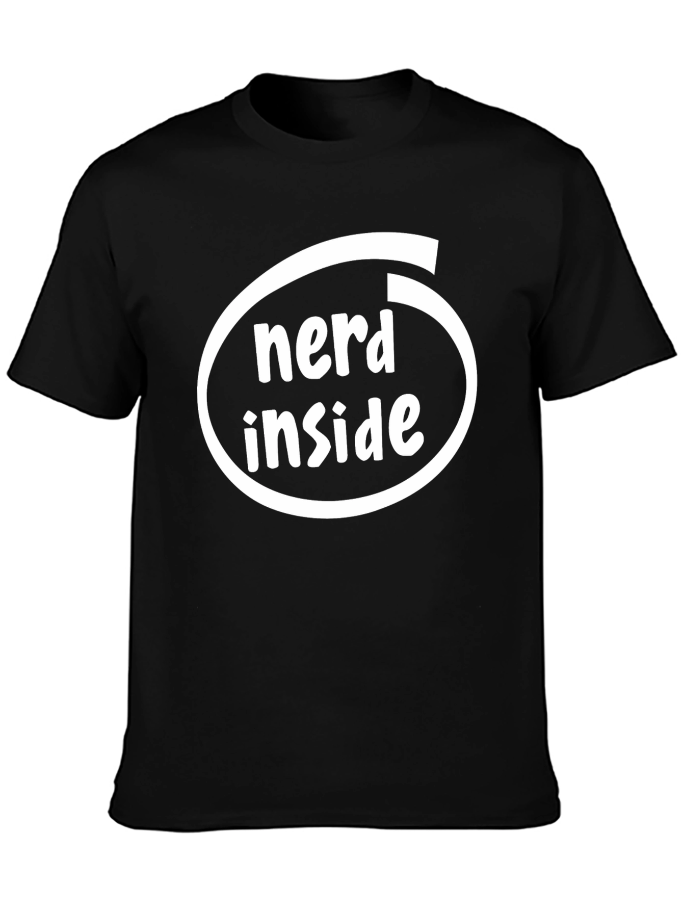 Nerd Inside Black Cotton T-Shirt Geek Humor