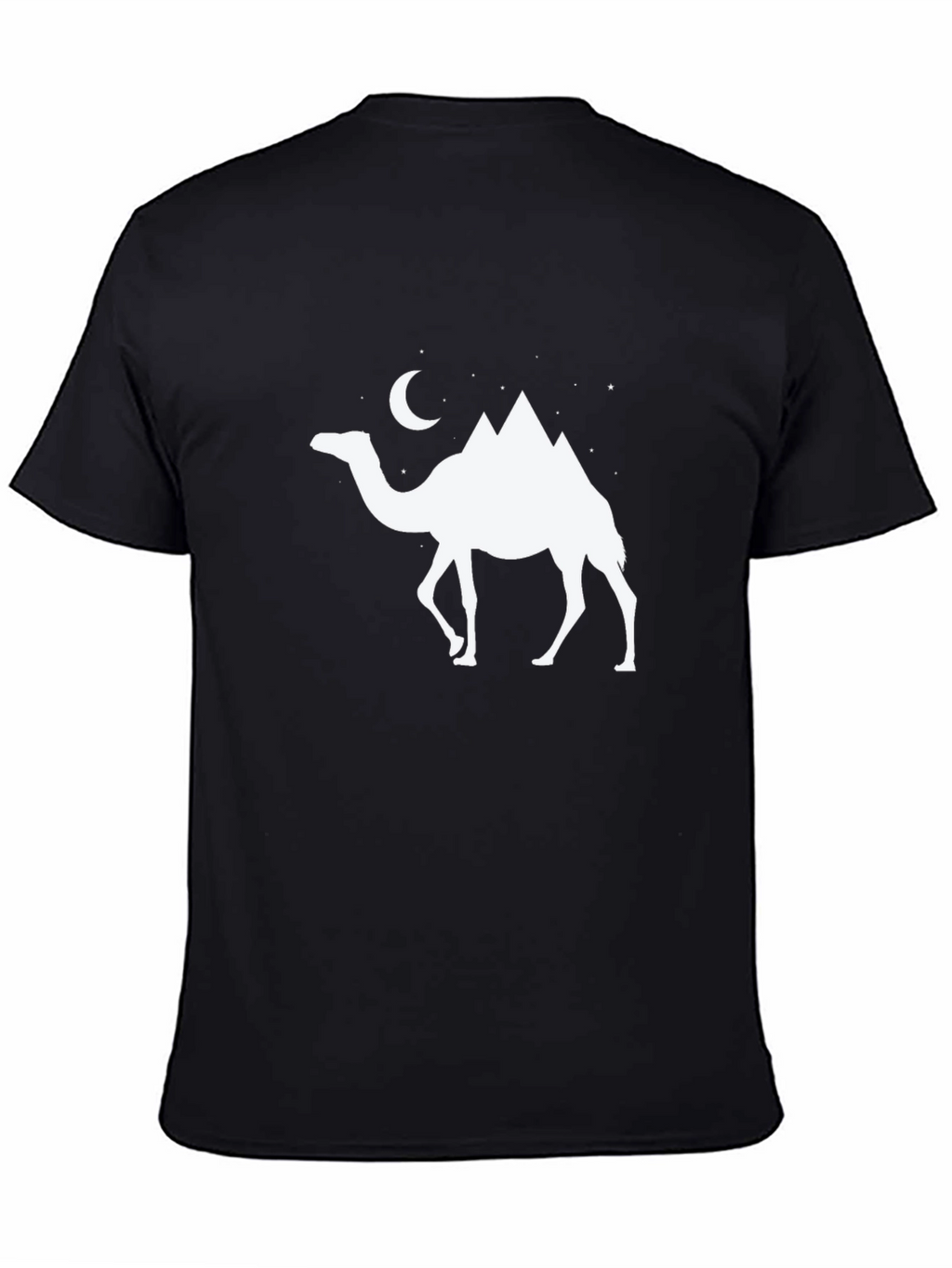 Camel Moon Desert T-Shirt - Black Cotton Tee
