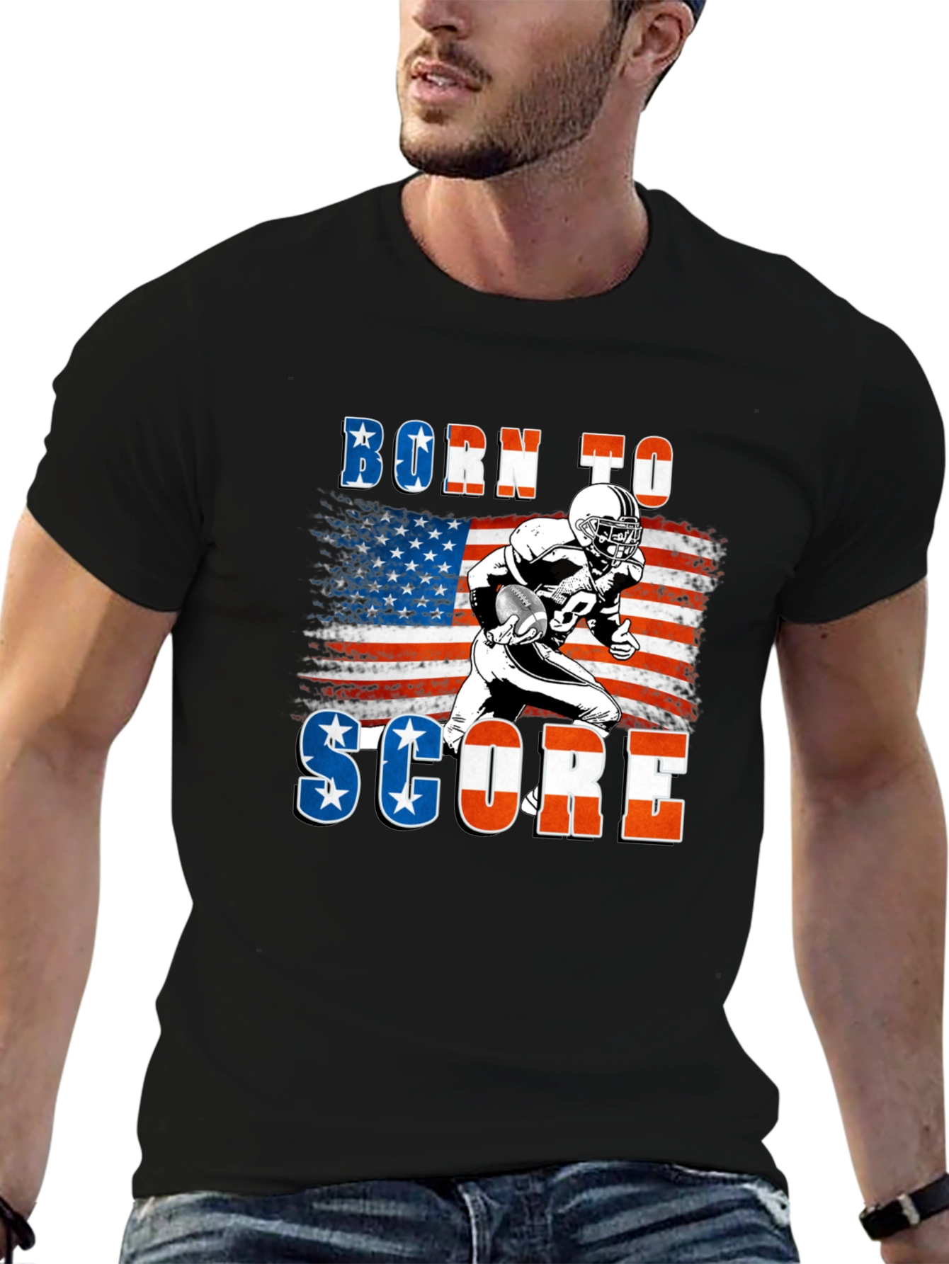 Born to Score Football Graphic T-Shirt