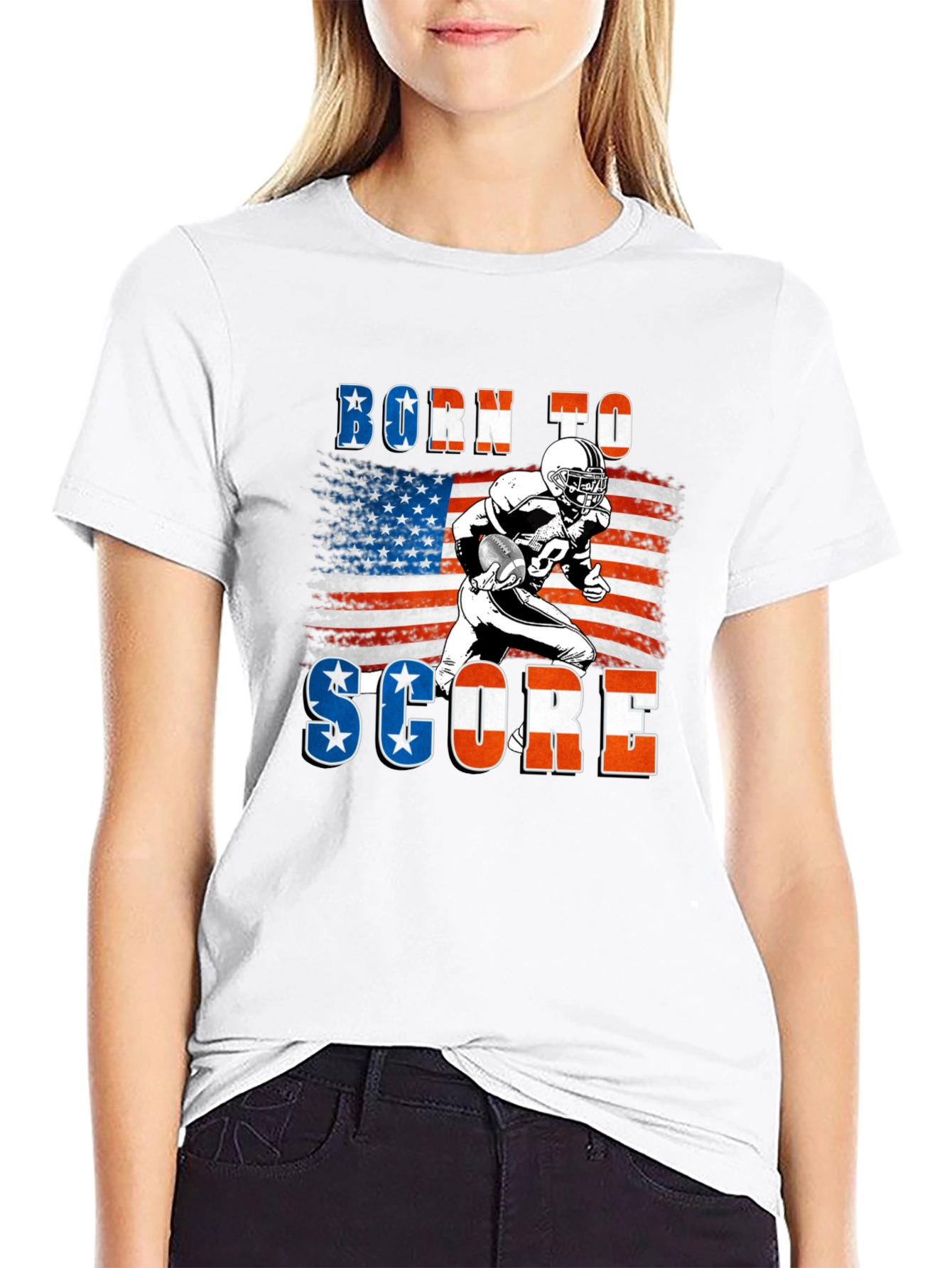 Born to Score Football Graphic T-Shirt