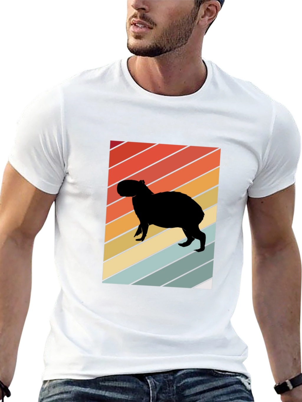 Retro Capybara Silhouette Graphic Tee - Unisex