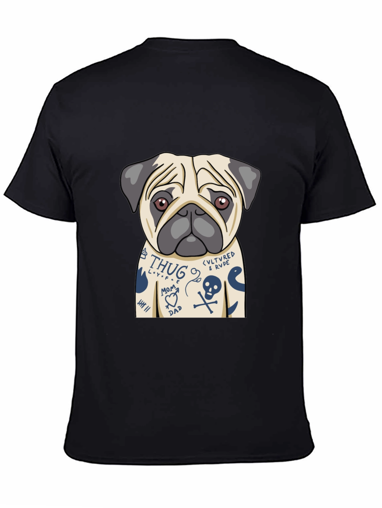 Tattoo Pug T-Shirt – Edgy Funny Dog Lover Tee
