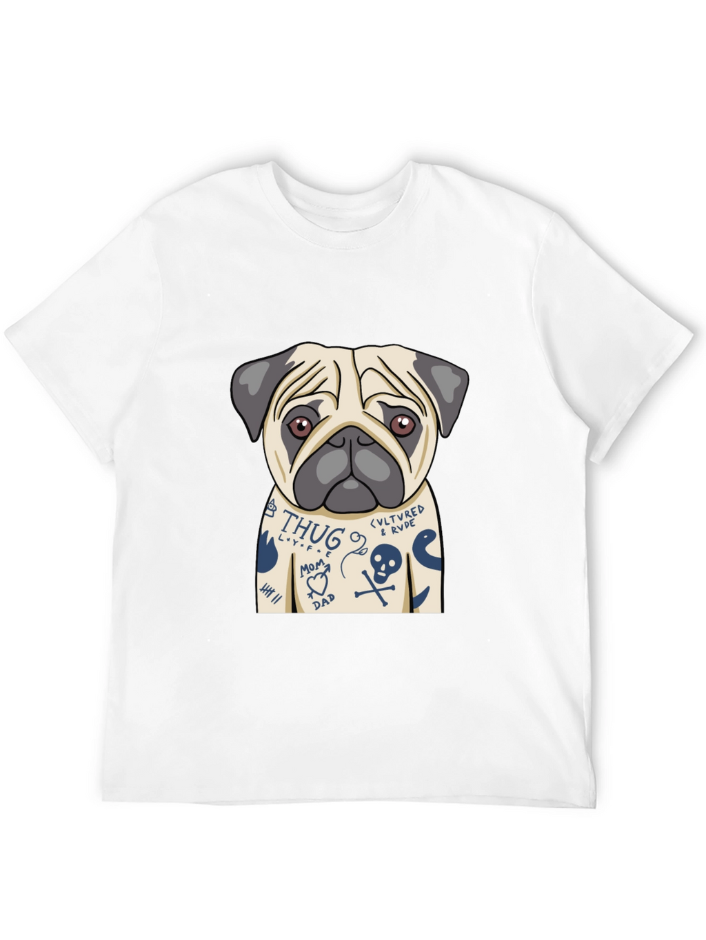 Tattoo Pug T-Shirt – Edgy Funny Dog Lover Tee