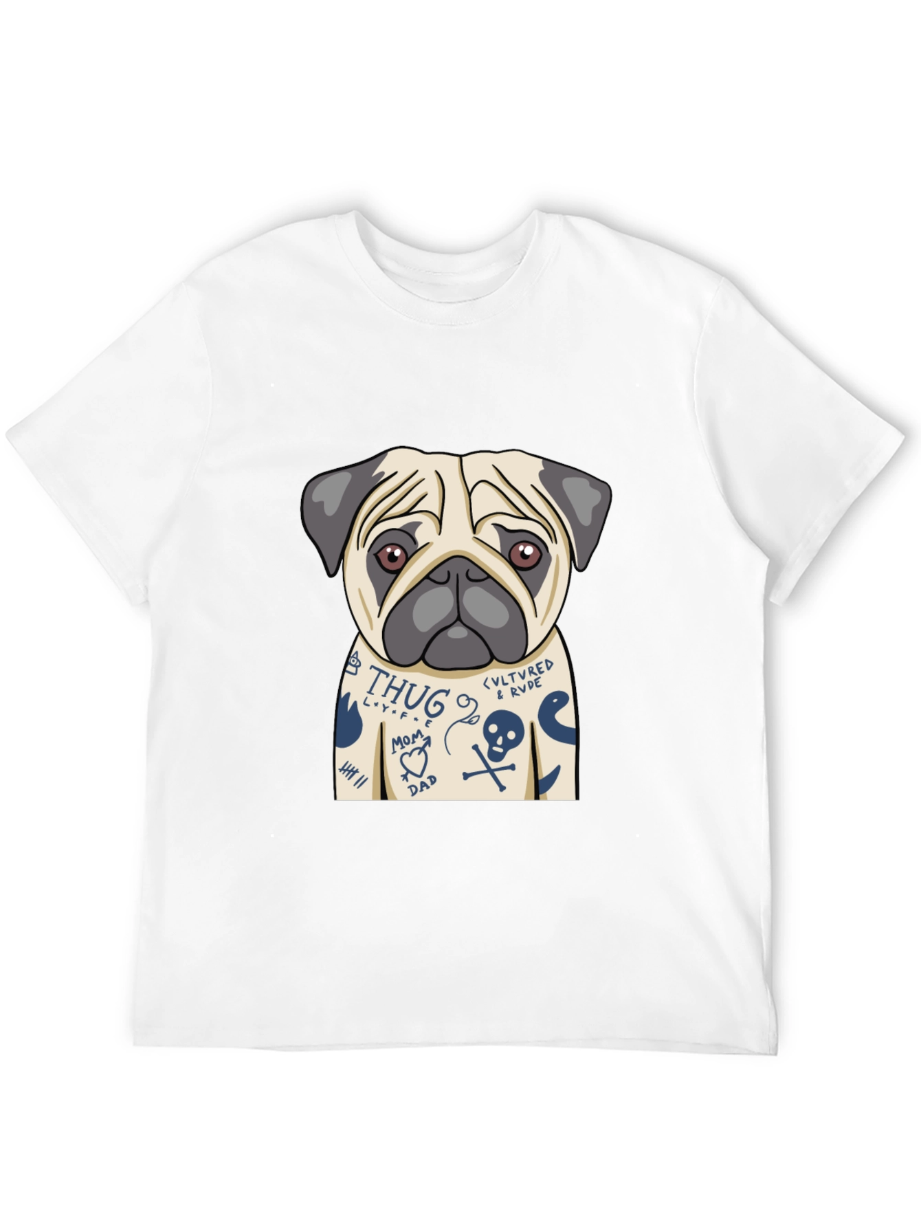 Tattoo Pug T-Shirt – Edgy Funny Dog Lover Tee