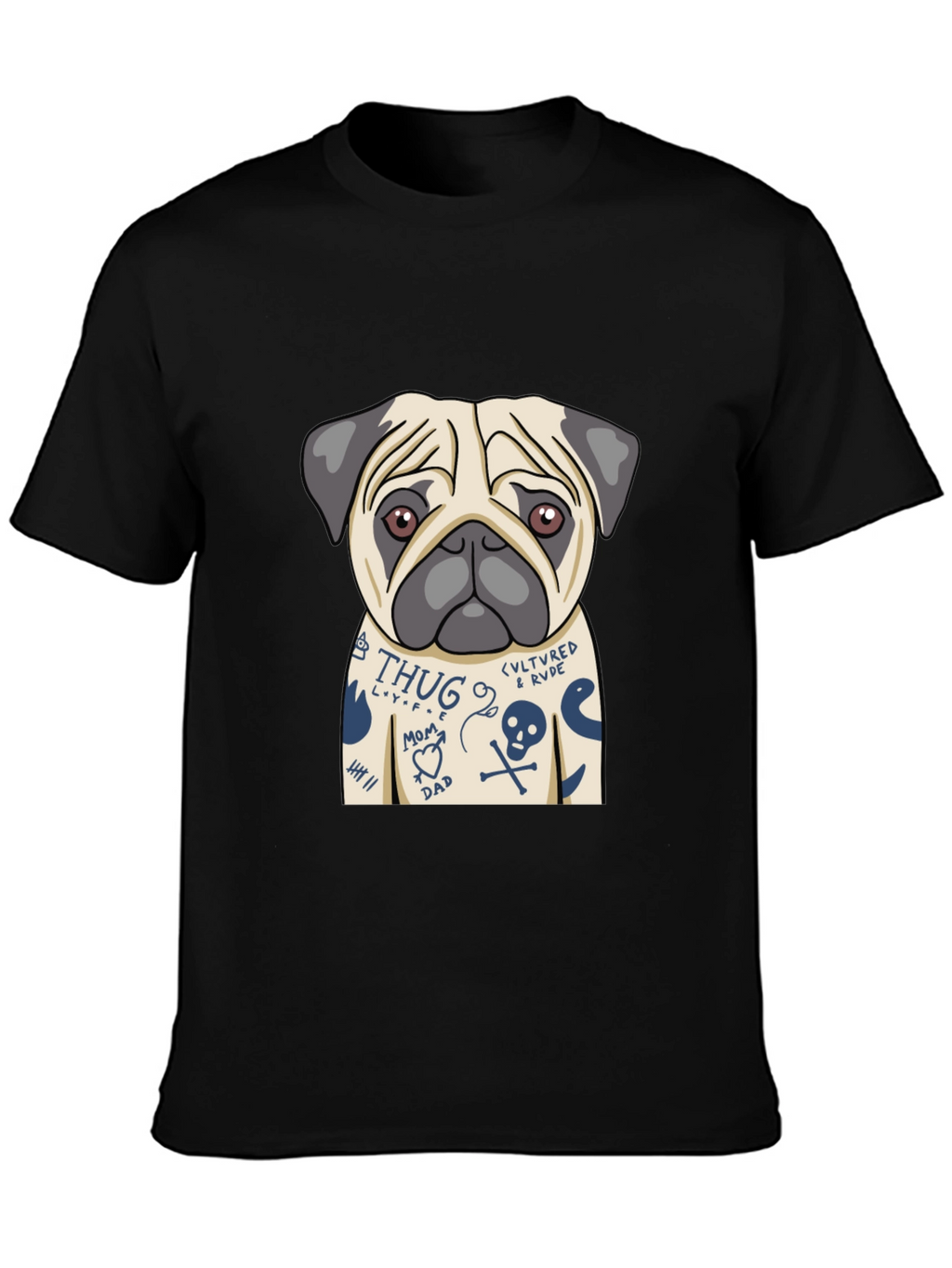 Tattoo Pug T-Shirt – Edgy Funny Dog Lover Tee