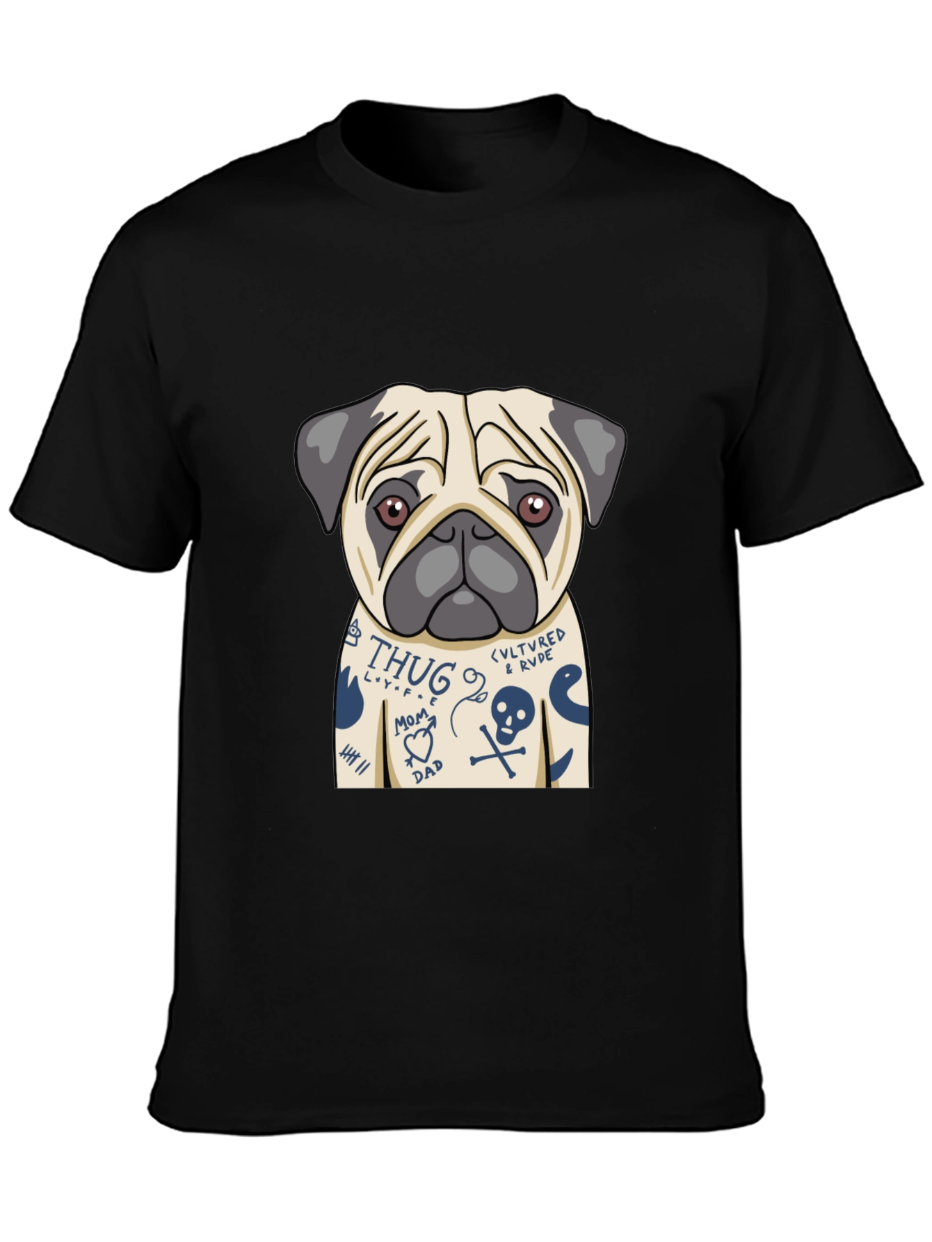 Tattoo Pug T-Shirt – Edgy Funny Dog Lover Tee