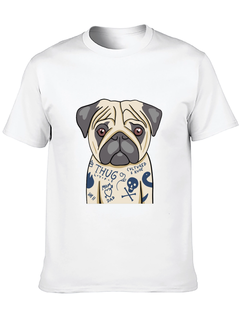 Tattoo Pug T-Shirt – Edgy Funny Dog Lover Tee