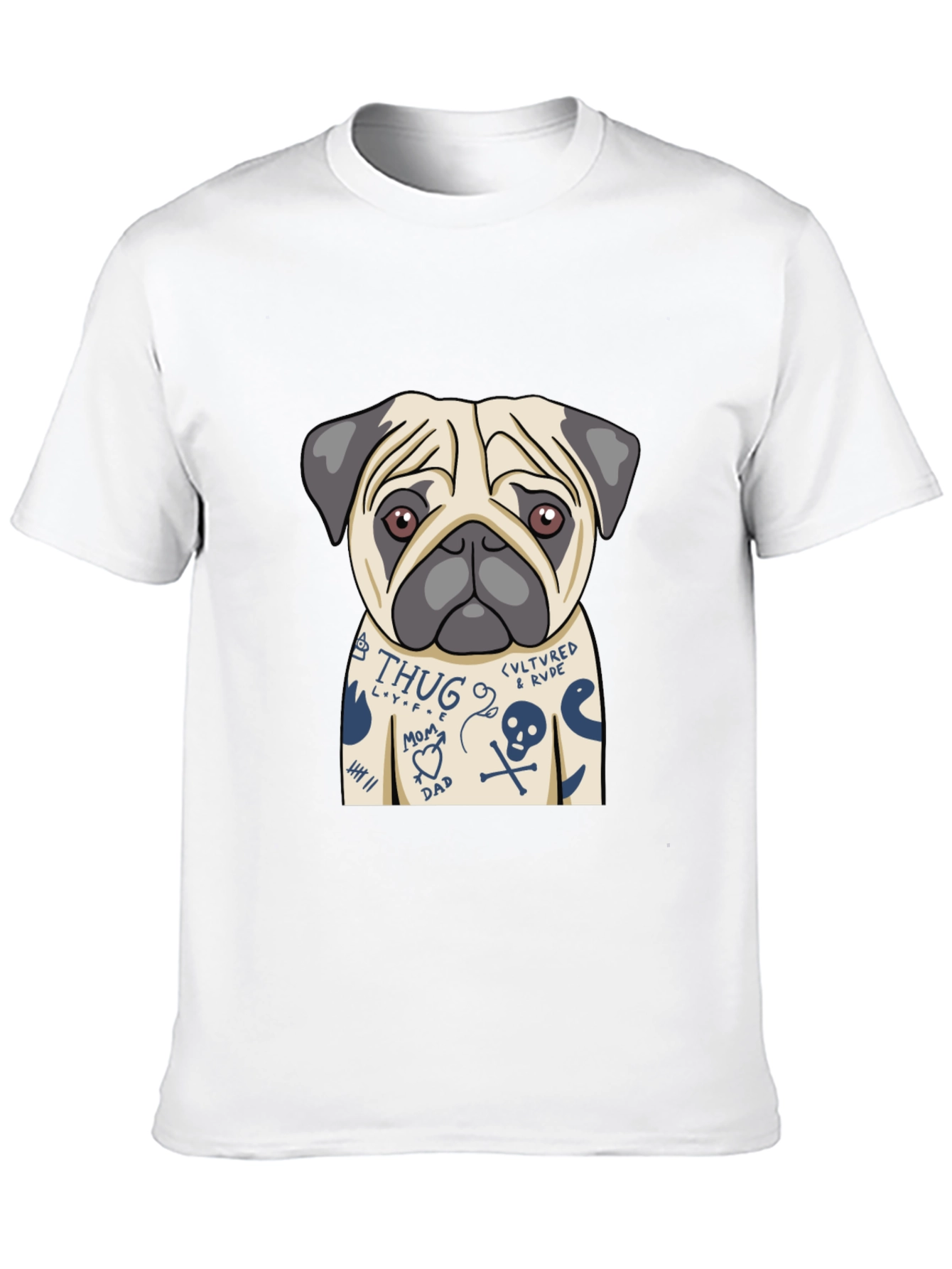 Tattoo Pug T-Shirt – Edgy Funny Dog Lover Tee