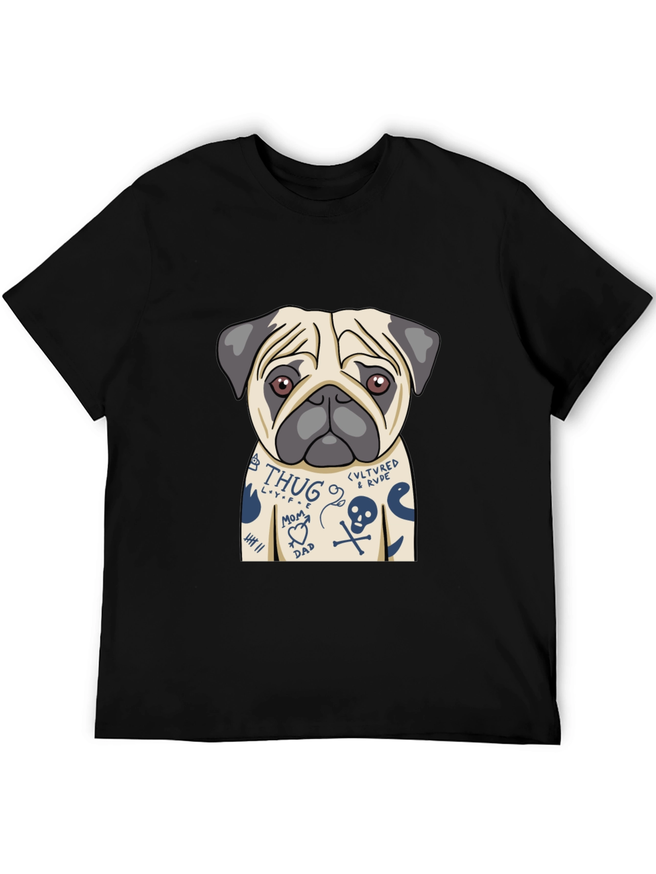 Tattoo Pug T-Shirt – Edgy Funny Dog Lover Tee