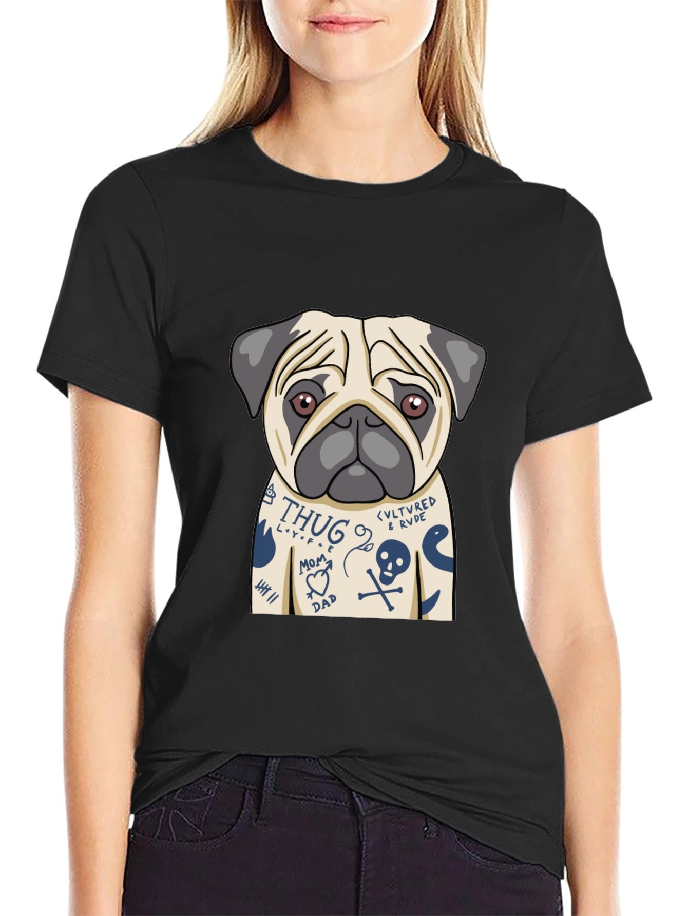 Tattoo Pug T-Shirt – Edgy Funny Dog Lover Tee