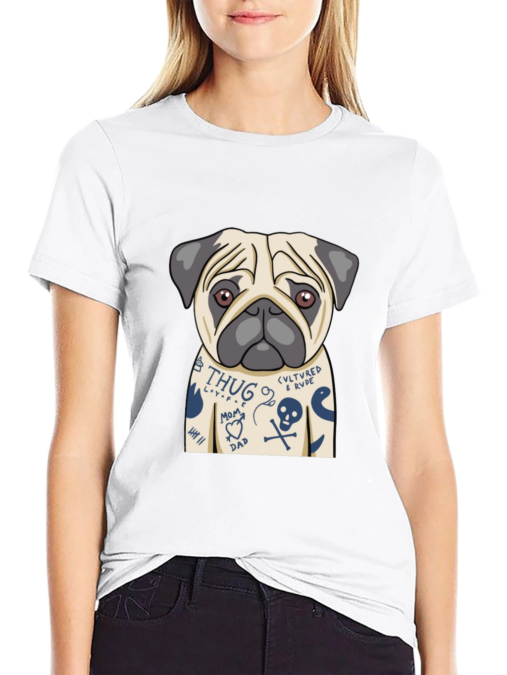 Tattoo Pug T-Shirt – Edgy Funny Dog Lover Tee