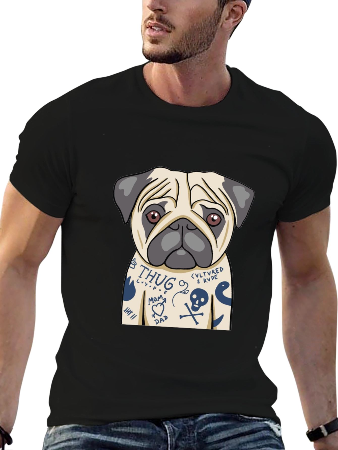 Tattoo Pug T-Shirt – Edgy Funny Dog Lover Tee