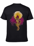 Carnival Dancer Graphic T-Shirt - Bold Black Tee