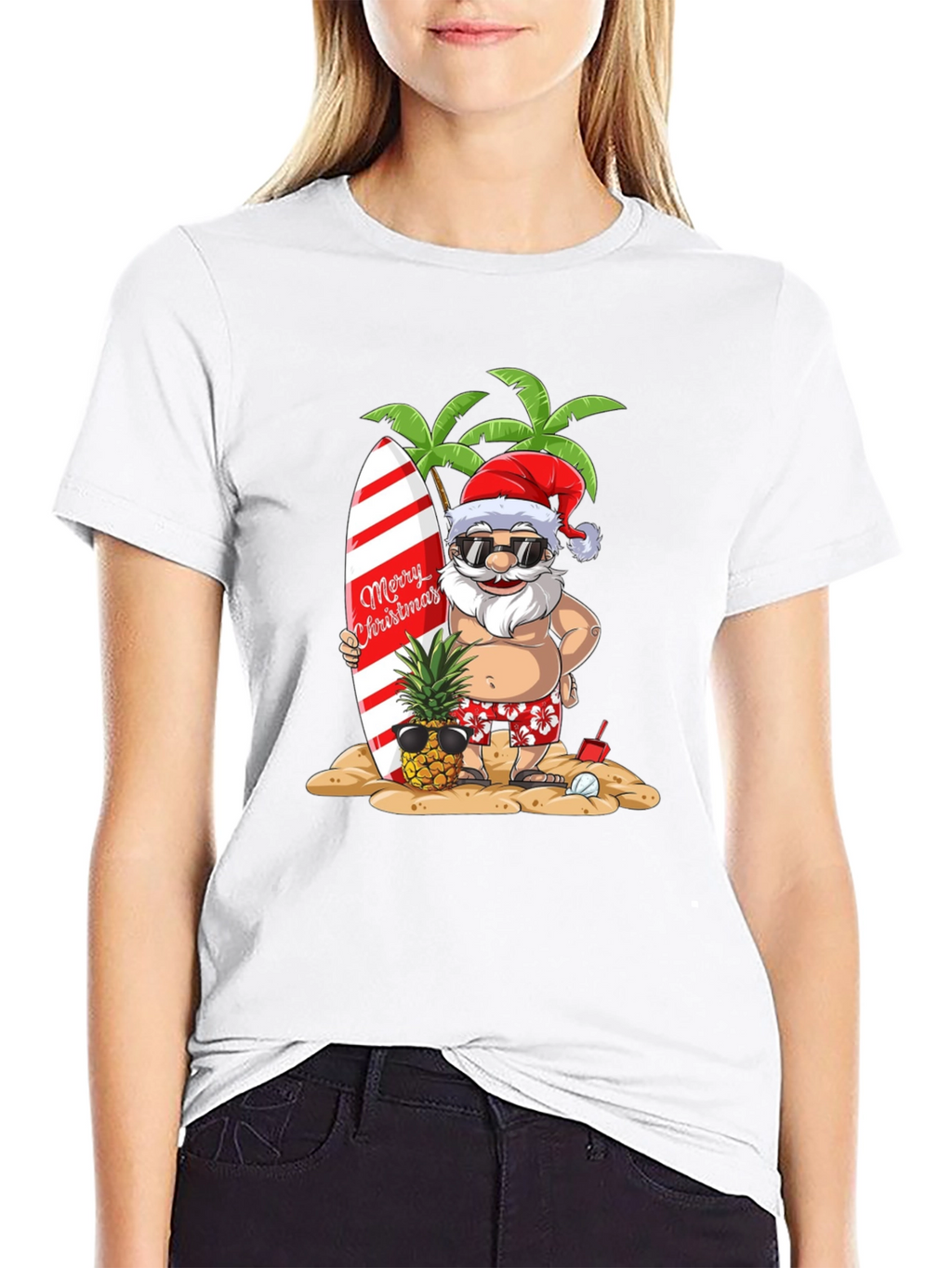 Tropical Santa Christmas T-Shirt