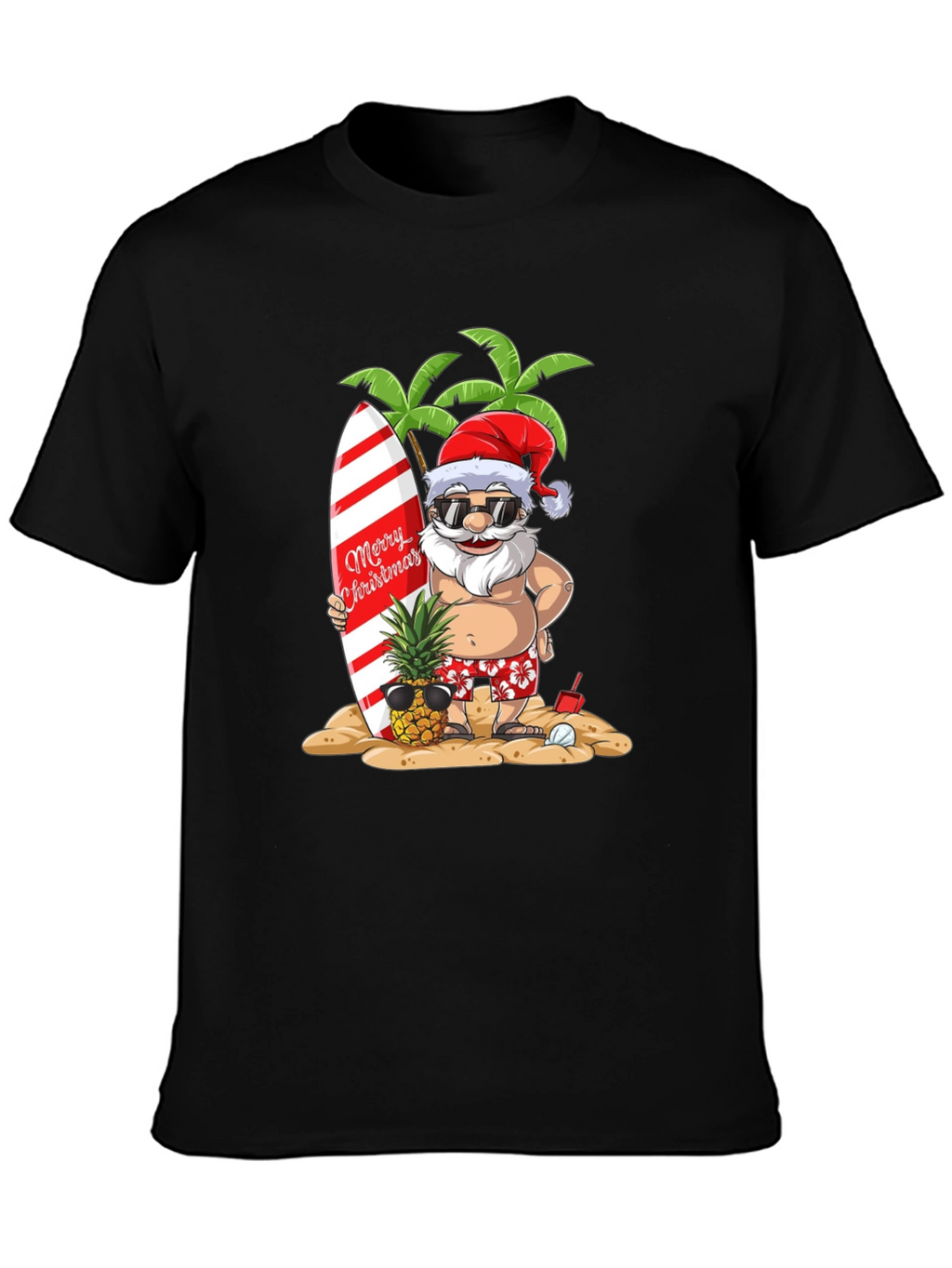 Tropical Santa Christmas T-Shirt