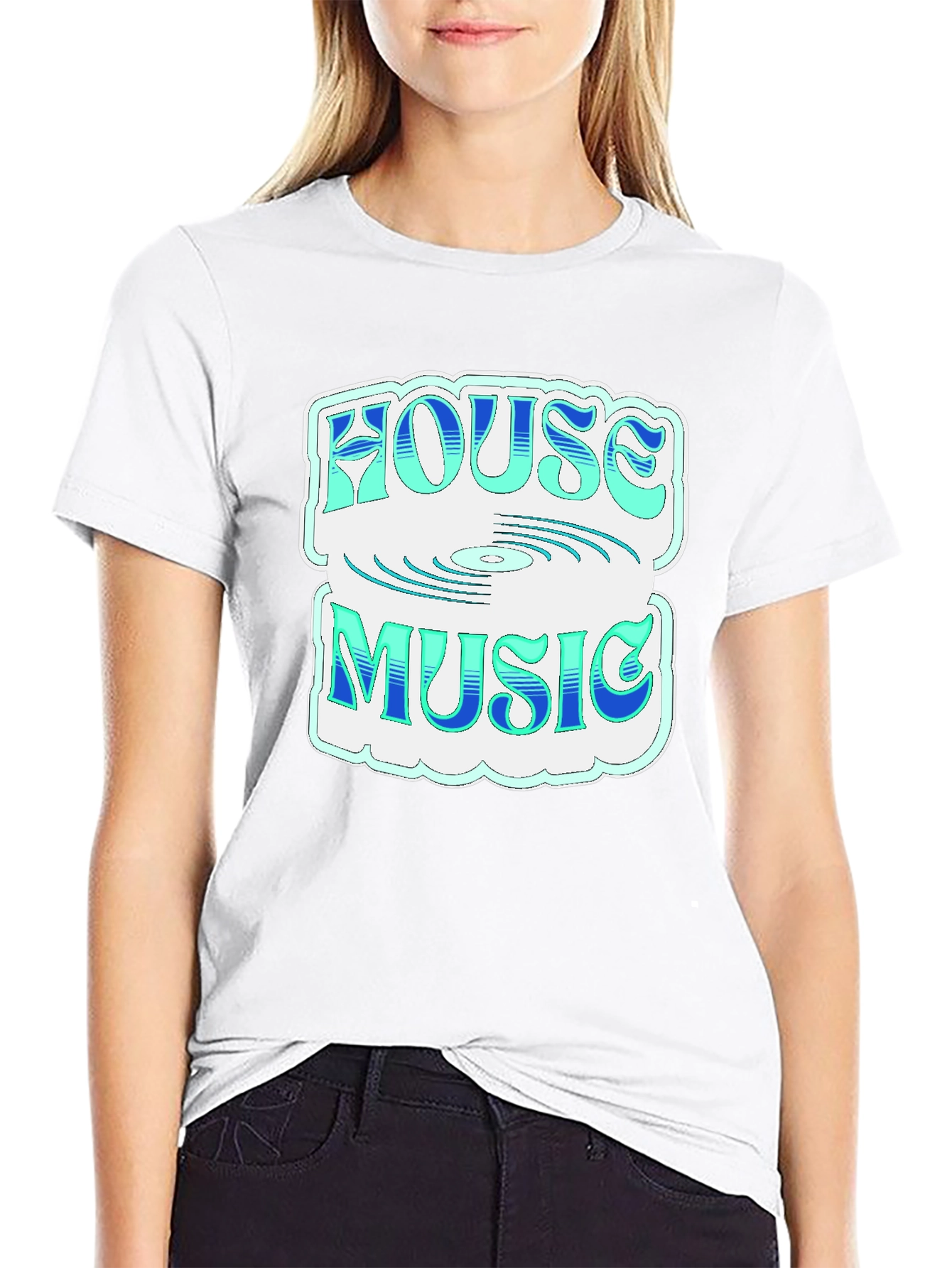House Music Graphic Tee - Stylish Black T-Shirt