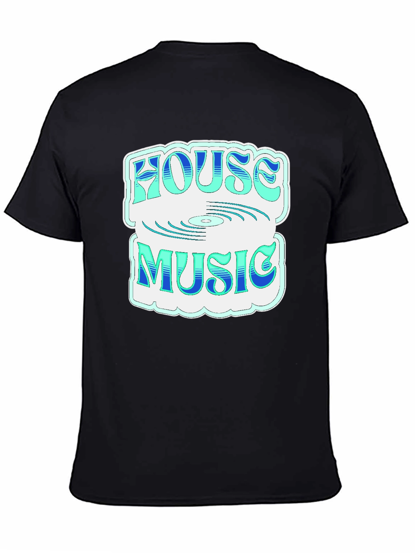 House Music Graphic Tee - Stylish Black T-Shirt