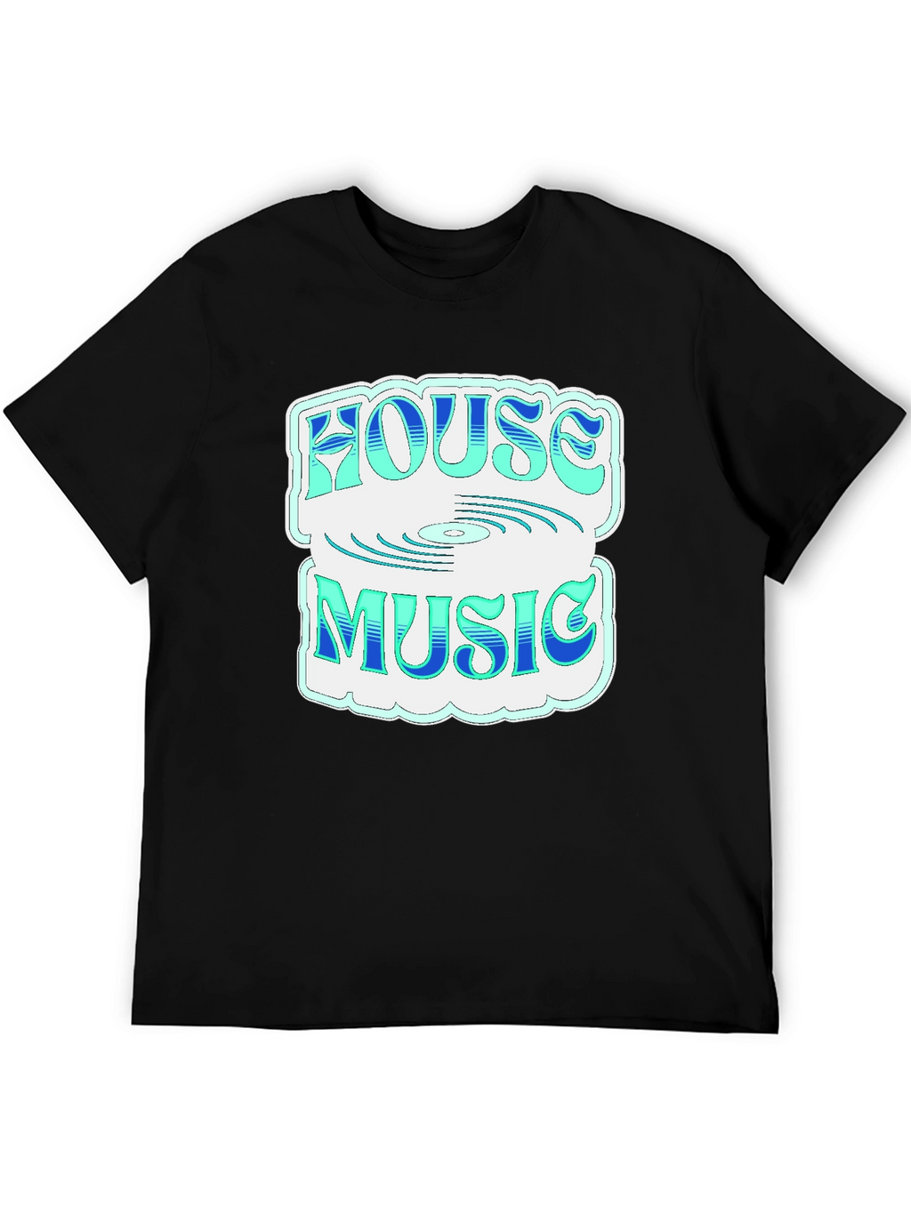 House Music Graphic Tee - Stylish Black T-Shirt