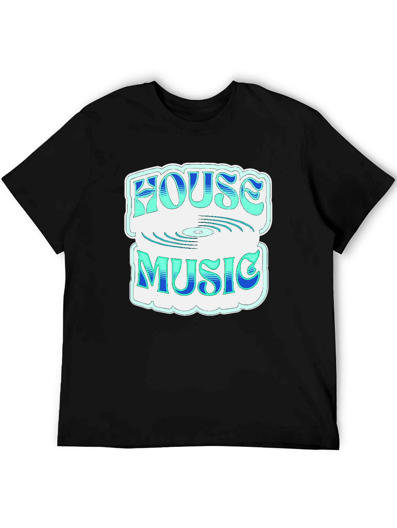 House Music Graphic Tee - Stylish Black T-Shirt
